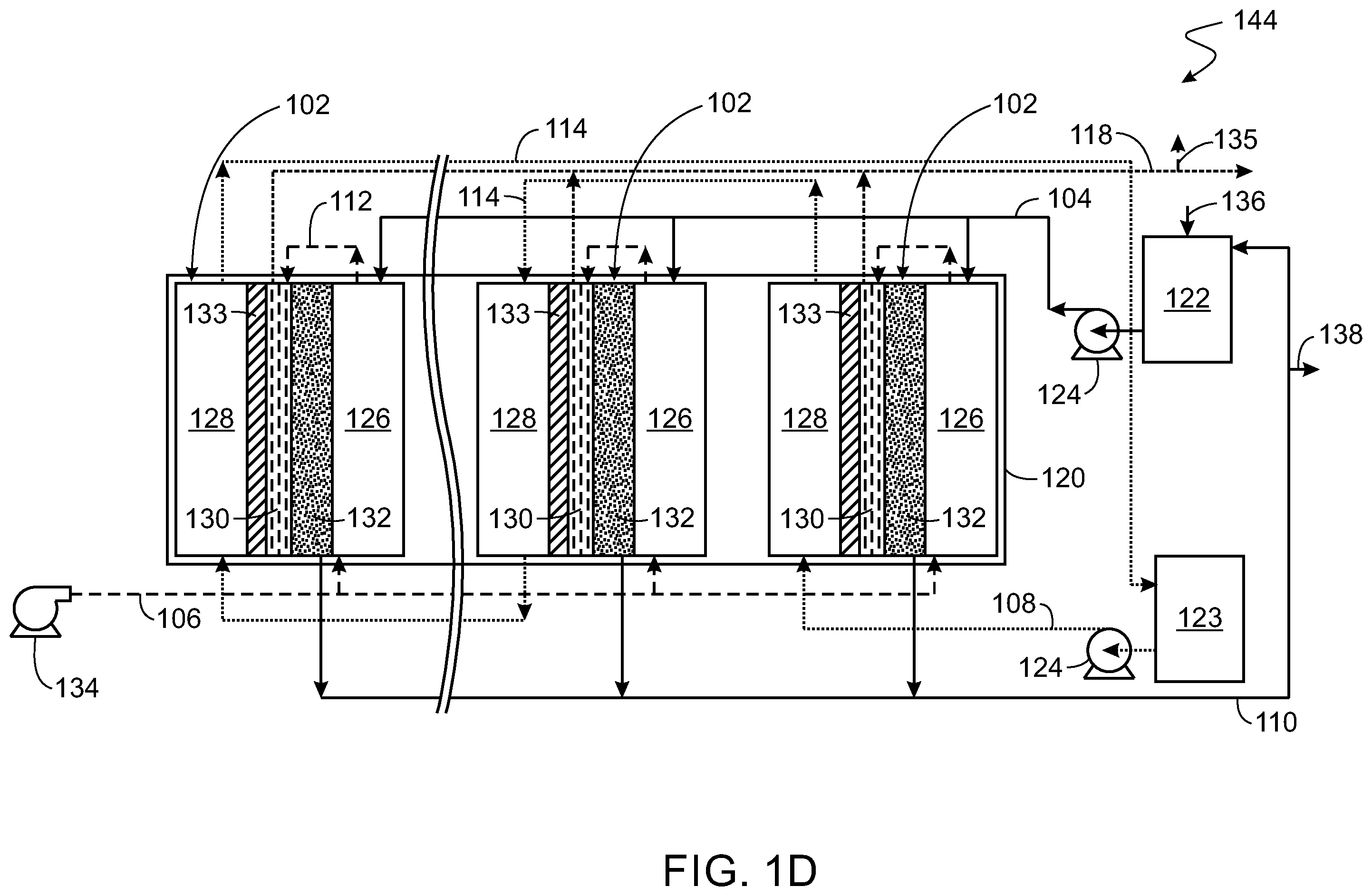 Patent US12551848 Figure 4 – Multi-stage permeate gap membrane distillation system and process