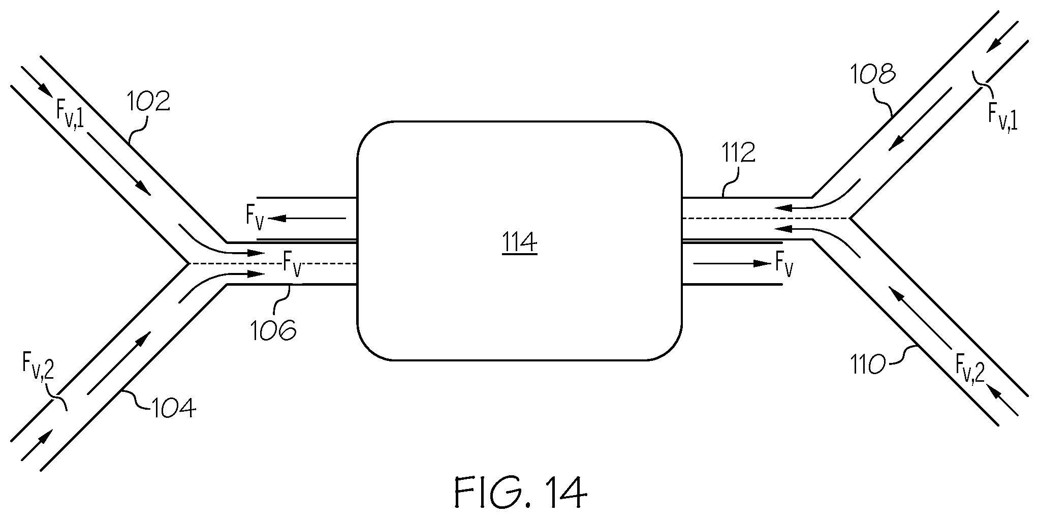 Patent US12551858 Figure 14 – Passive solvent mixer for liquid chromatography