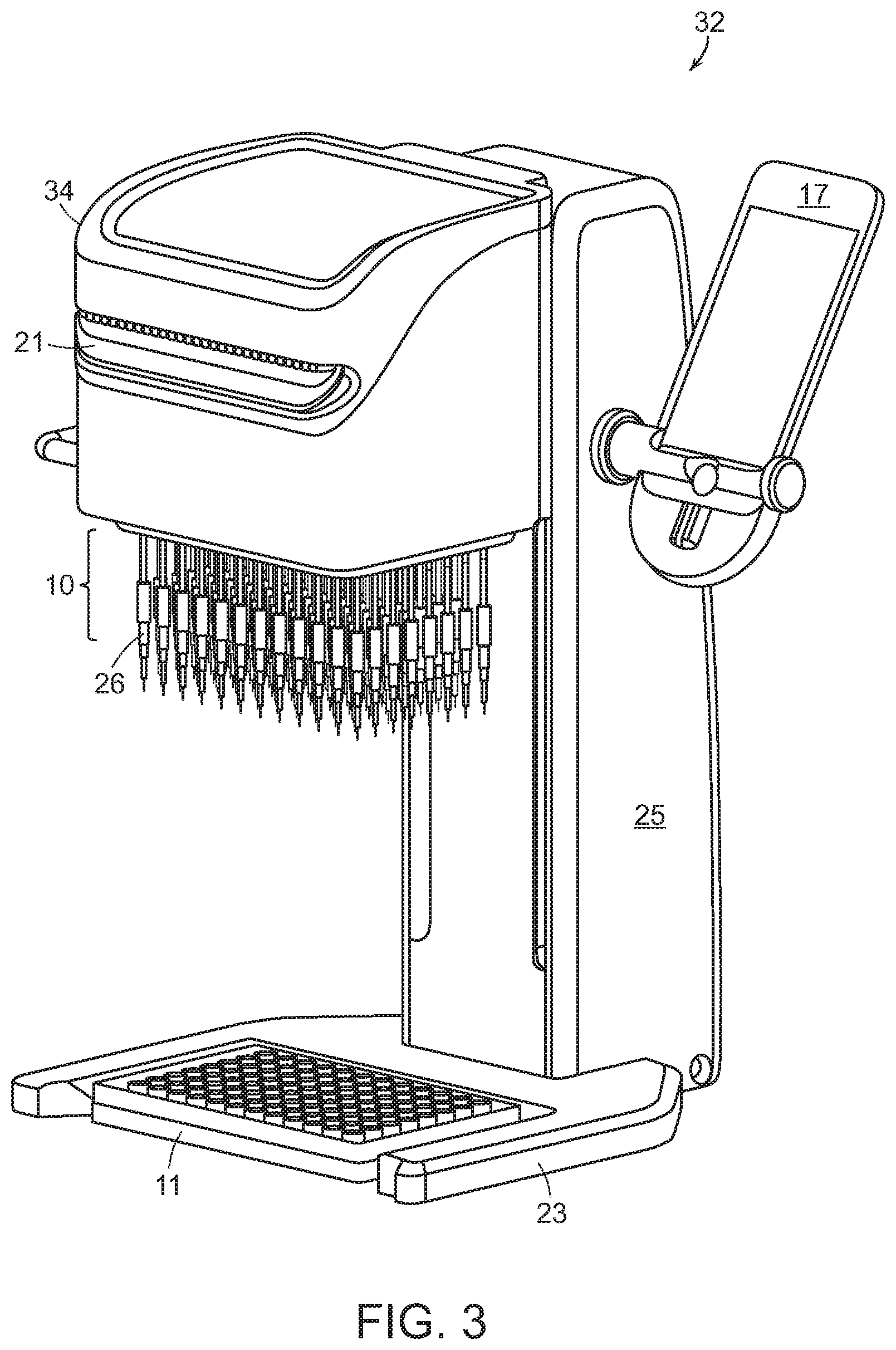 Patent US12551881 Figure 3 – Multichannel air displacement pipettor