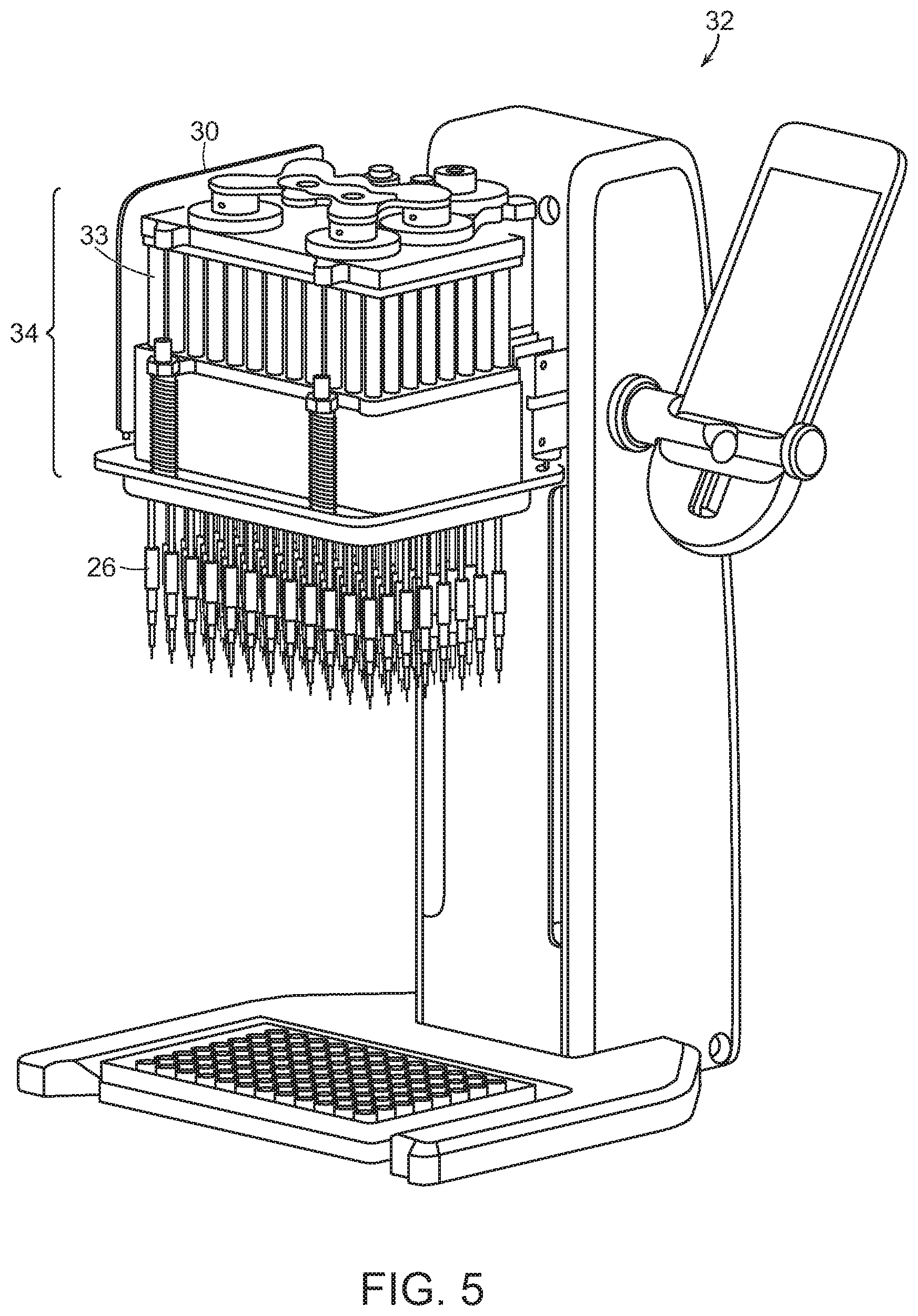 Patent US12551881 Figure 5 – Multichannel air displacement pipettor