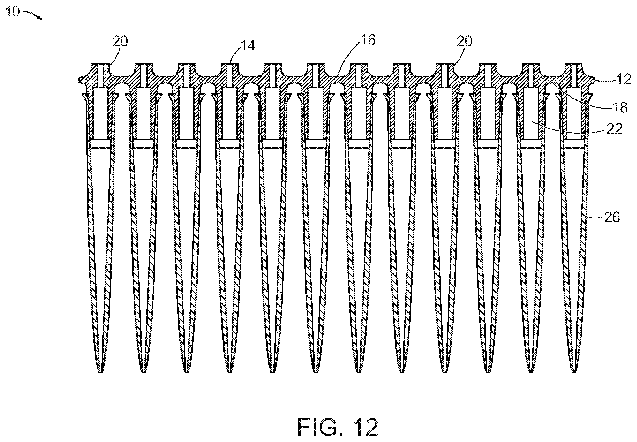Patent US12551881 Figure 12 – Multichannel air displacement pipettor