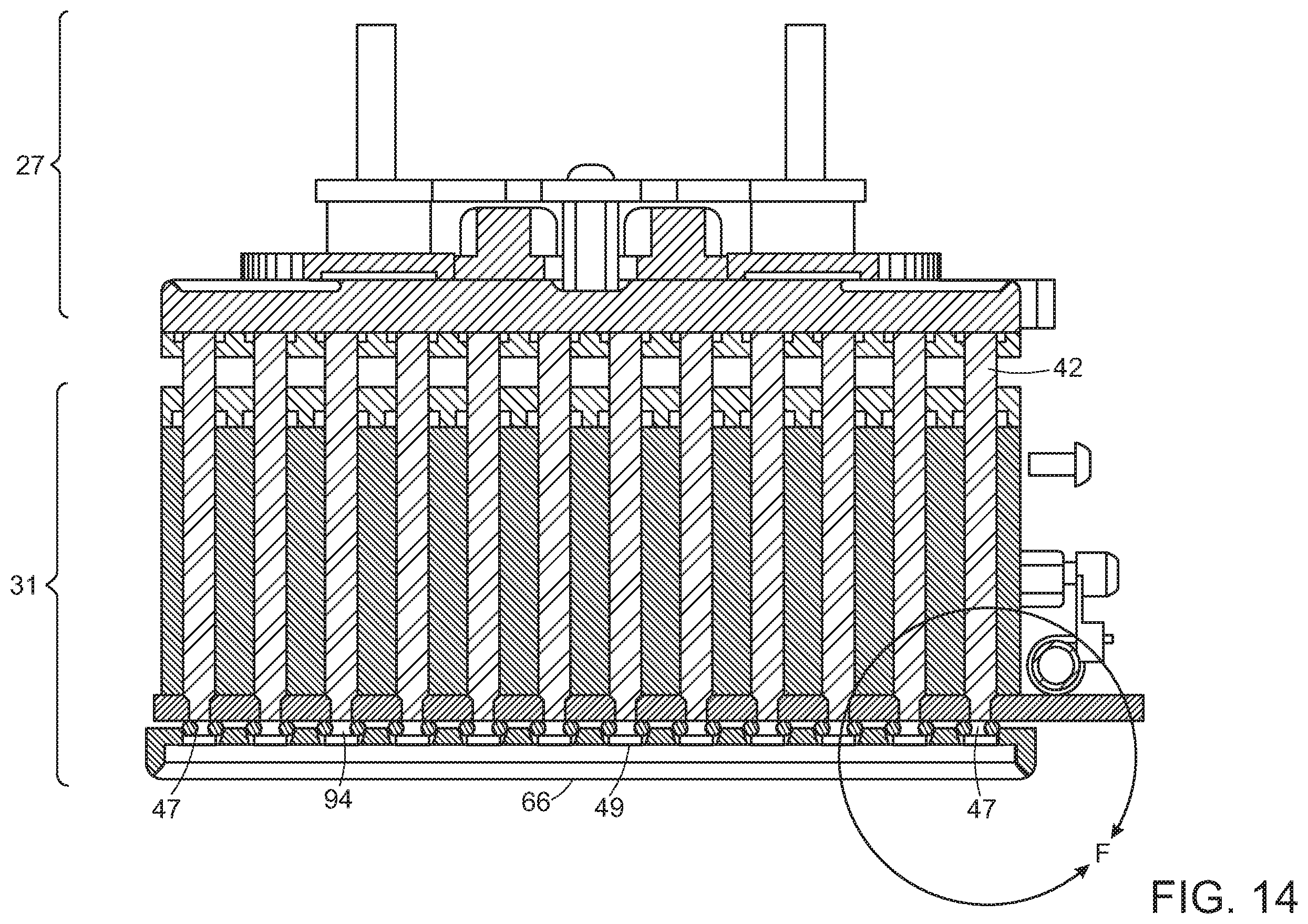 Patent US12551881 Figure 14 – Multichannel air displacement pipettor