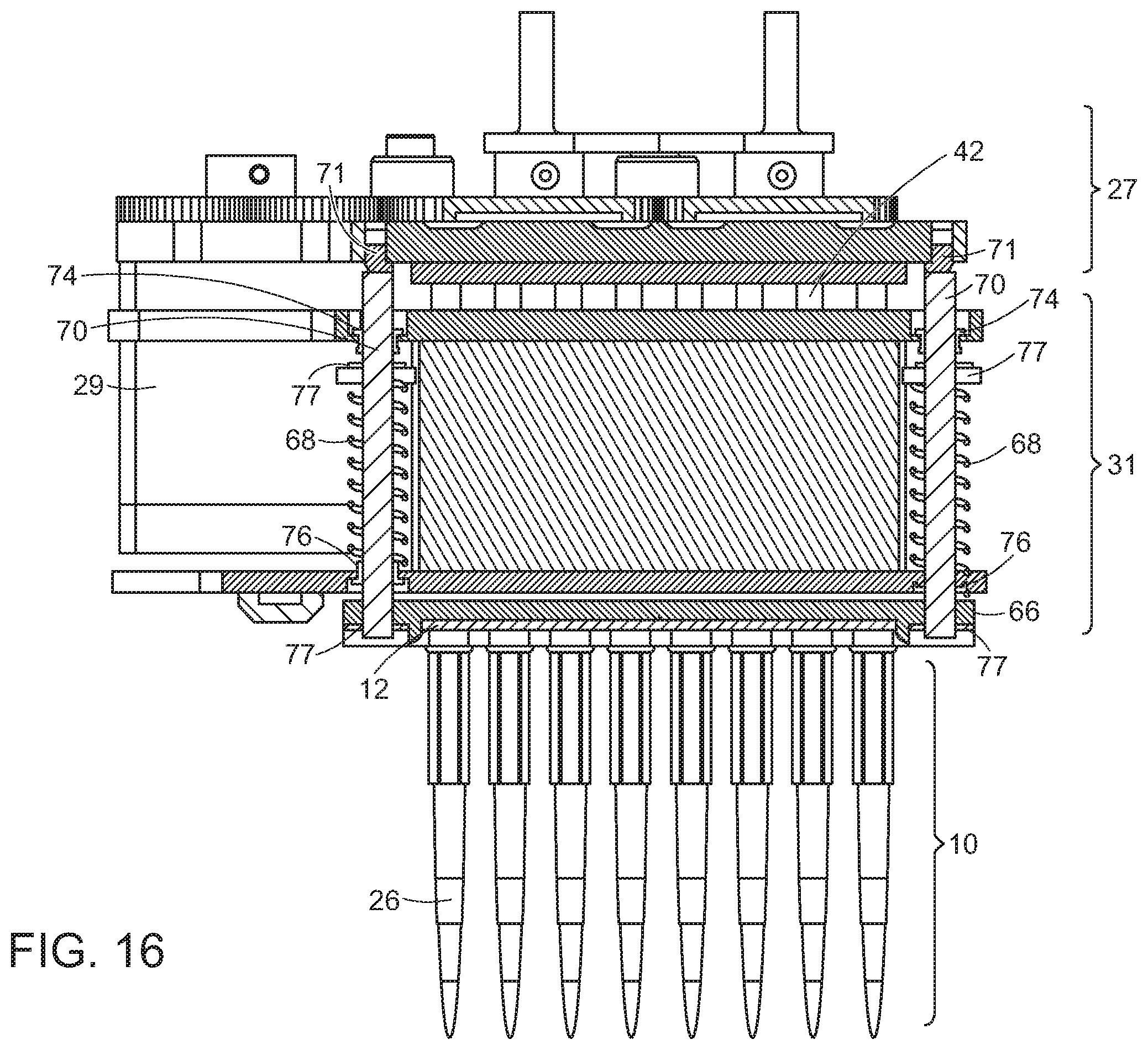 Patent US12551881 Figure 16 – Multichannel air displacement pipettor