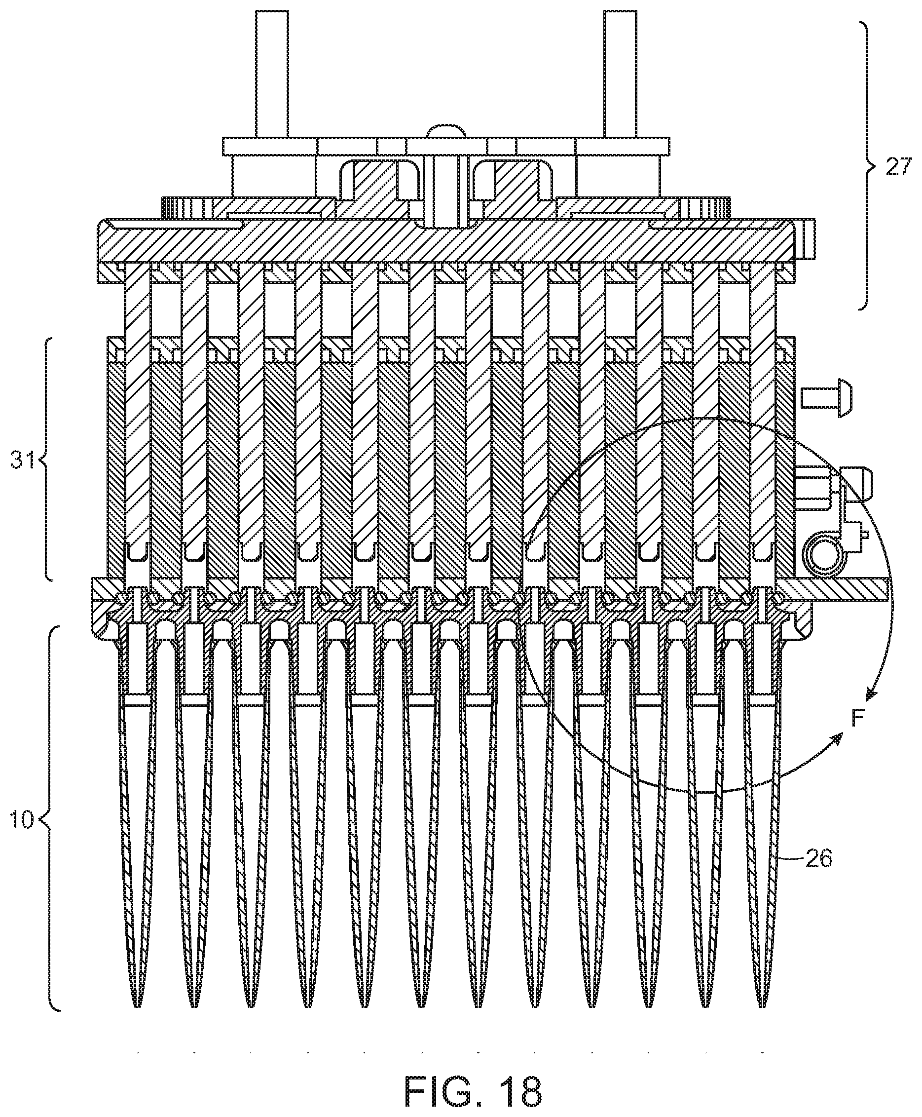 Patent US12551881 Figure 18 – Multichannel air displacement pipettor