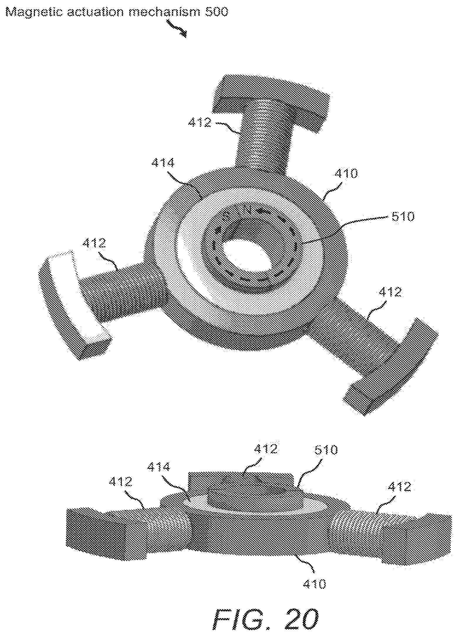 Patent US12551883 Figure 20 – Magnetic-based actuation mechanisms for and methods of actuating magnetically responsive microposts in a reaction chamber