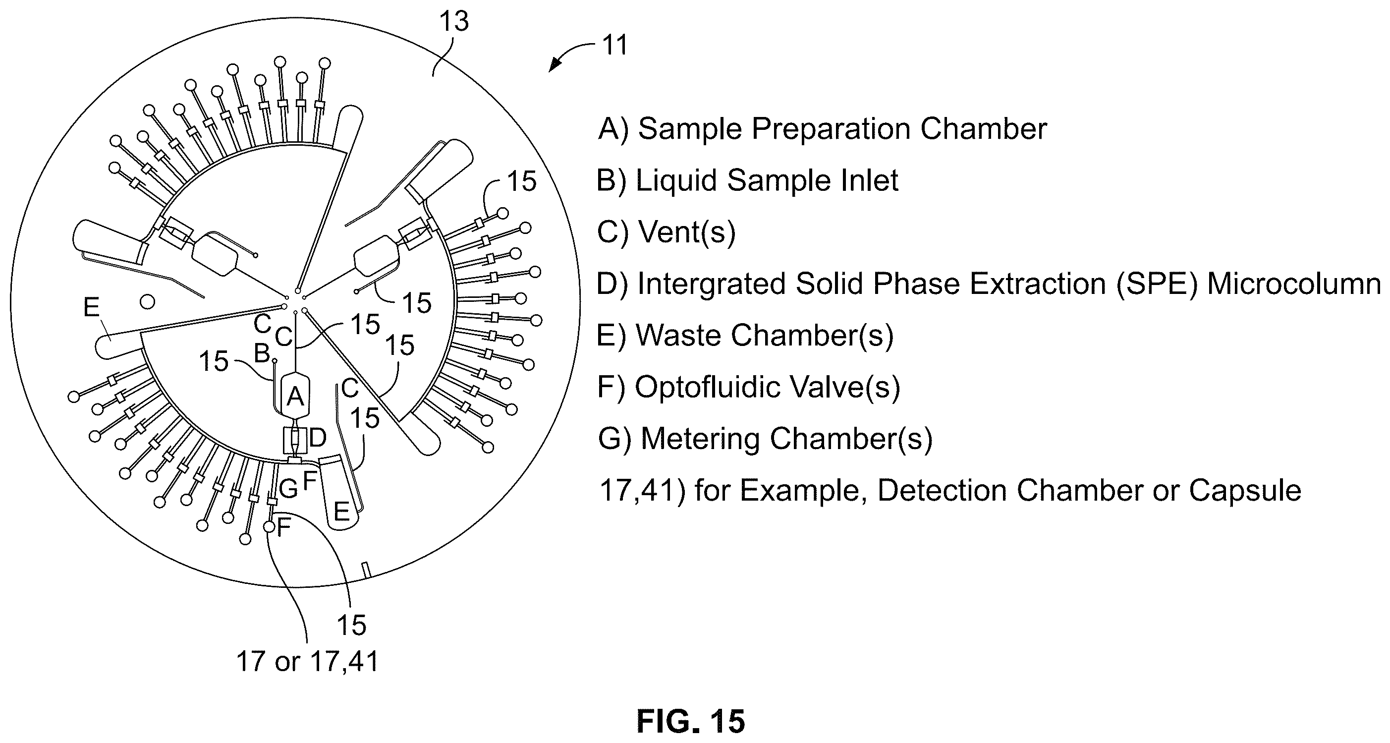 Patent US12551885 Figure 15 – Storage of corrosive materials on a fiber-based fluidic device and related methods thereof