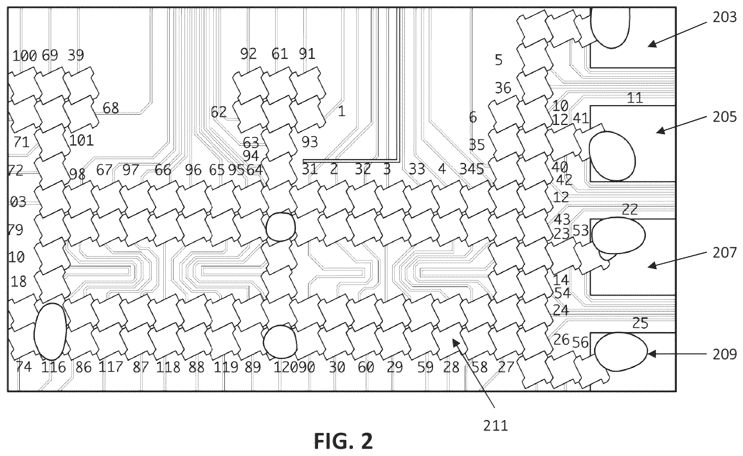 Patent US12551895 Figure 2 – Multi-cartridge digital microfluidics apparatuses and methods of use