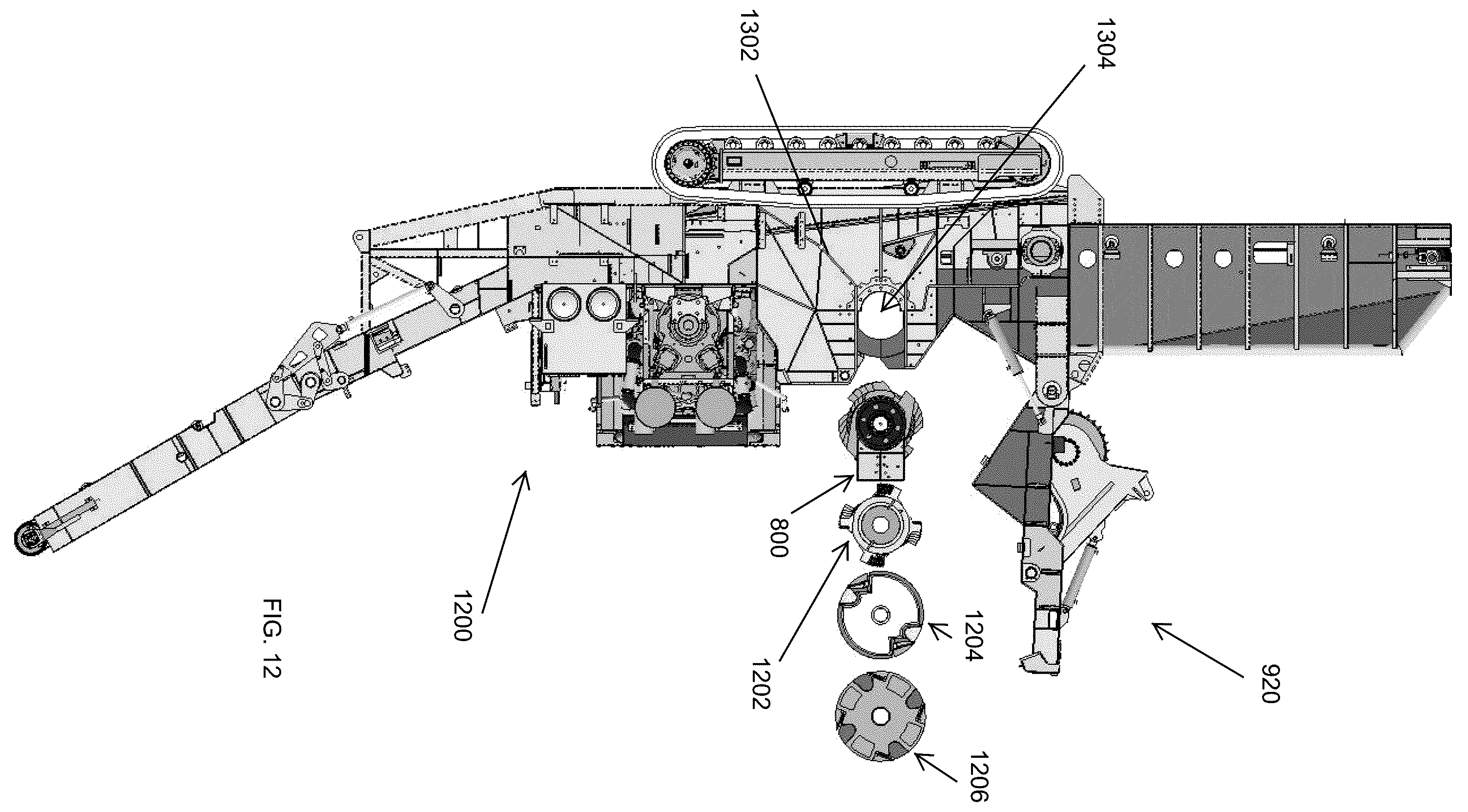 Patent US12551900 Figure 7 – System and method for replacing a rotor in a machine for grinding and chipping