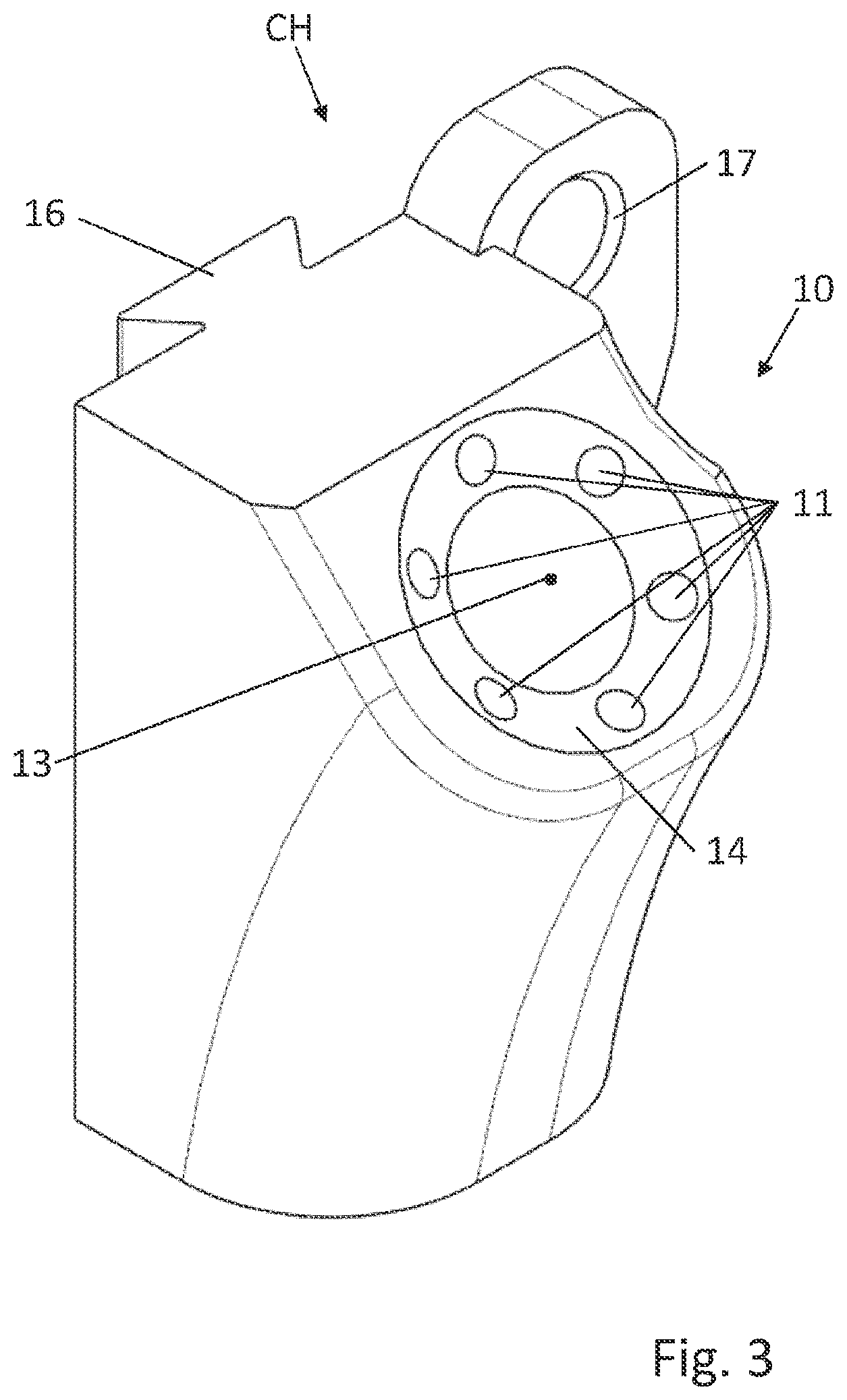 Patent US12551906 Figure 3 – Device for applying an application agent and comprising a cleaning arrangement for dispensing a cleaning fluid