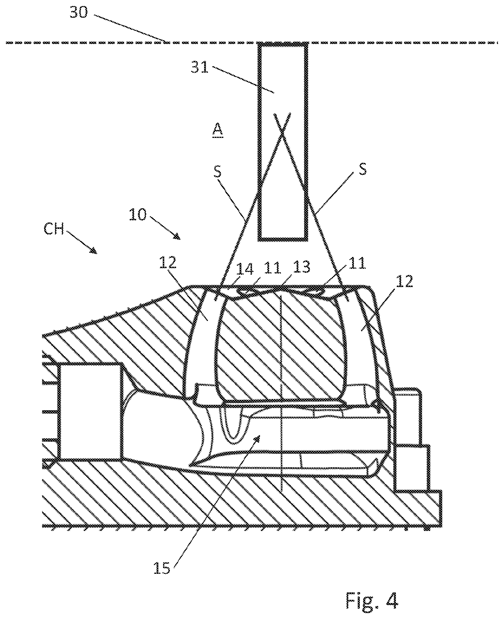 Patent US12551906 Figure 4 – Device for applying an application agent and comprising a cleaning arrangement for dispensing a cleaning fluid
