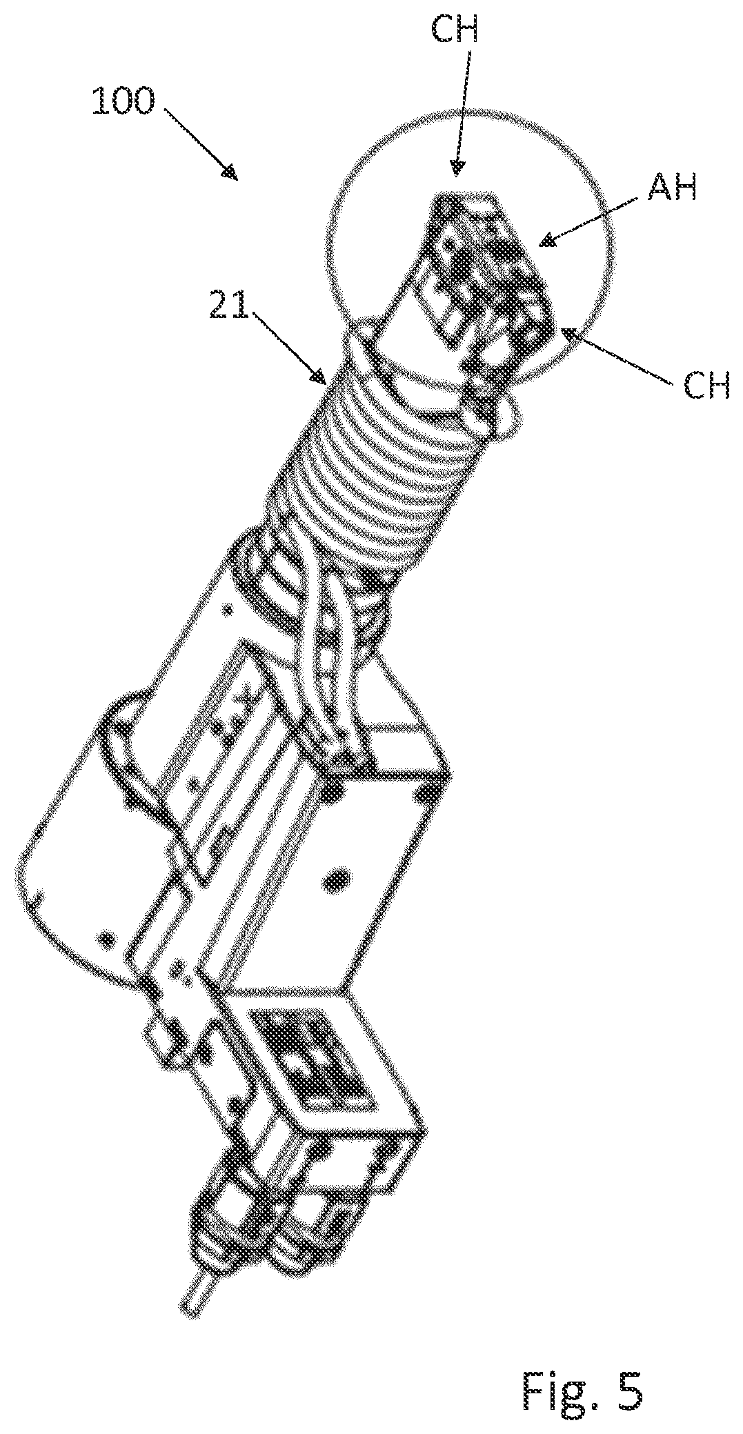 Patent US12551906 Figure 5 – Device for applying an application agent and comprising a cleaning arrangement for dispensing a cleaning fluid