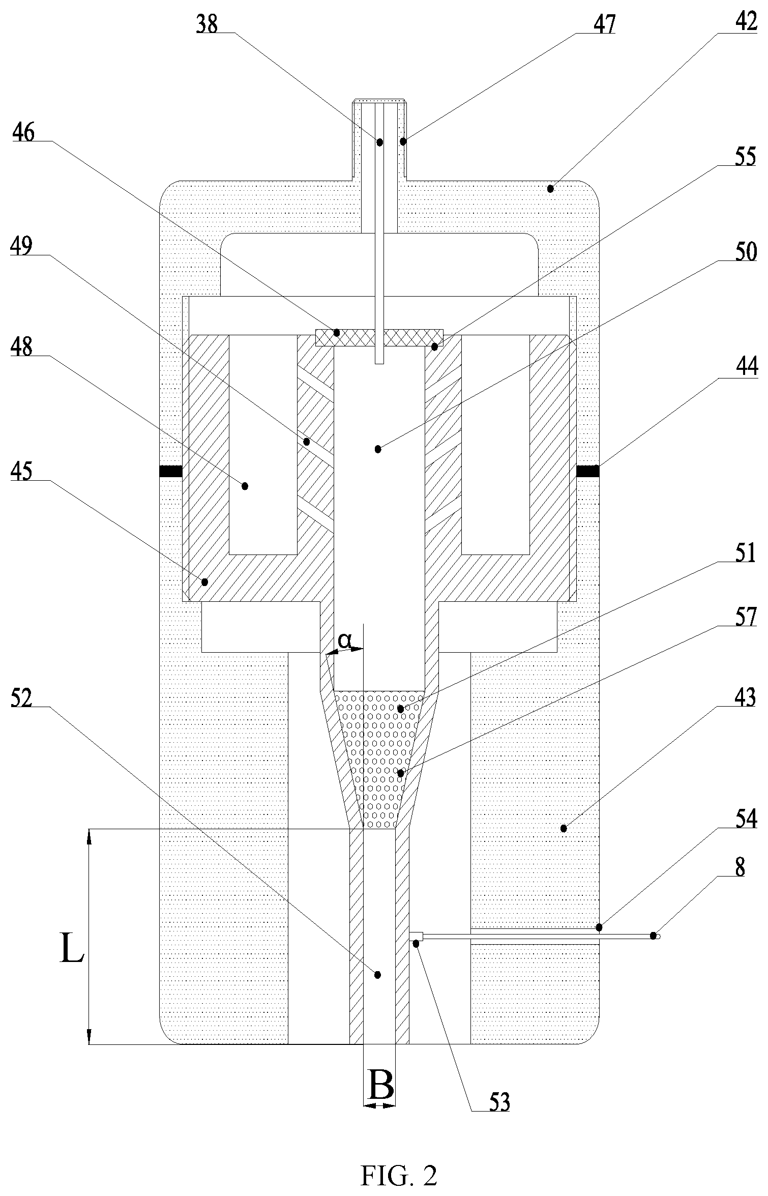 Patent US12551908 Figure 2 – Electrostatic nozzle and controllable jet minimal quantity lubrication grinding system