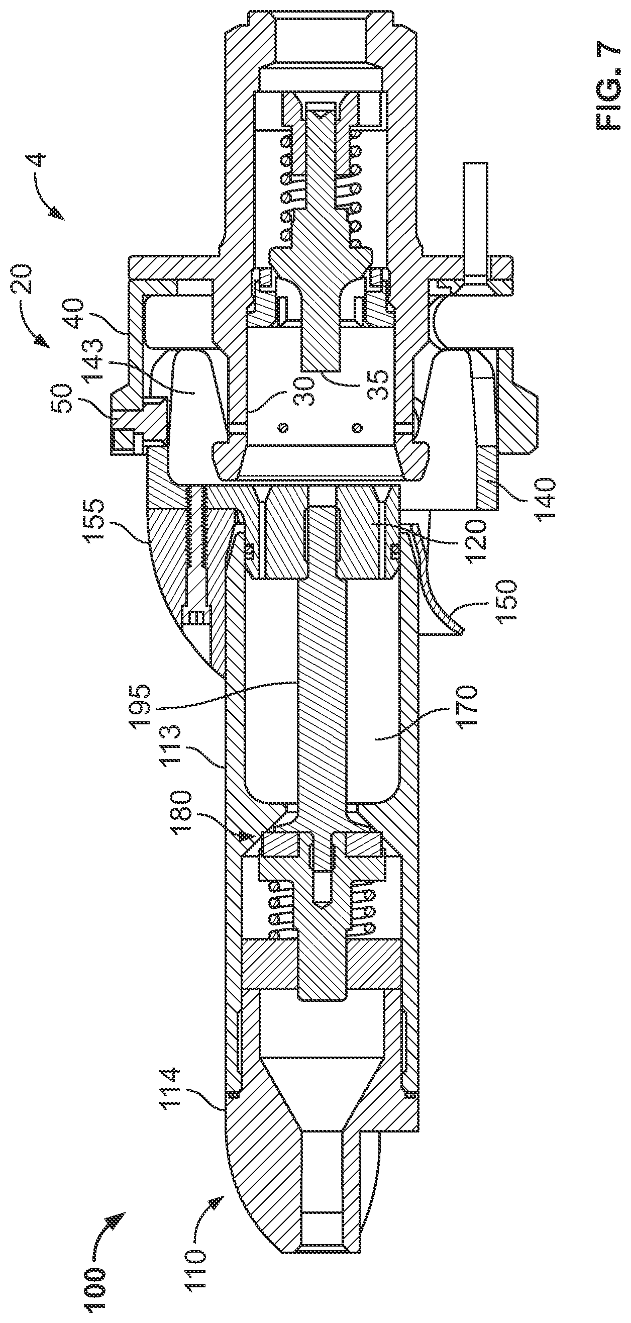 Patent US12551916 Figure 7 – Cleaning receptacle for cryogenic fluid fueling nozzle