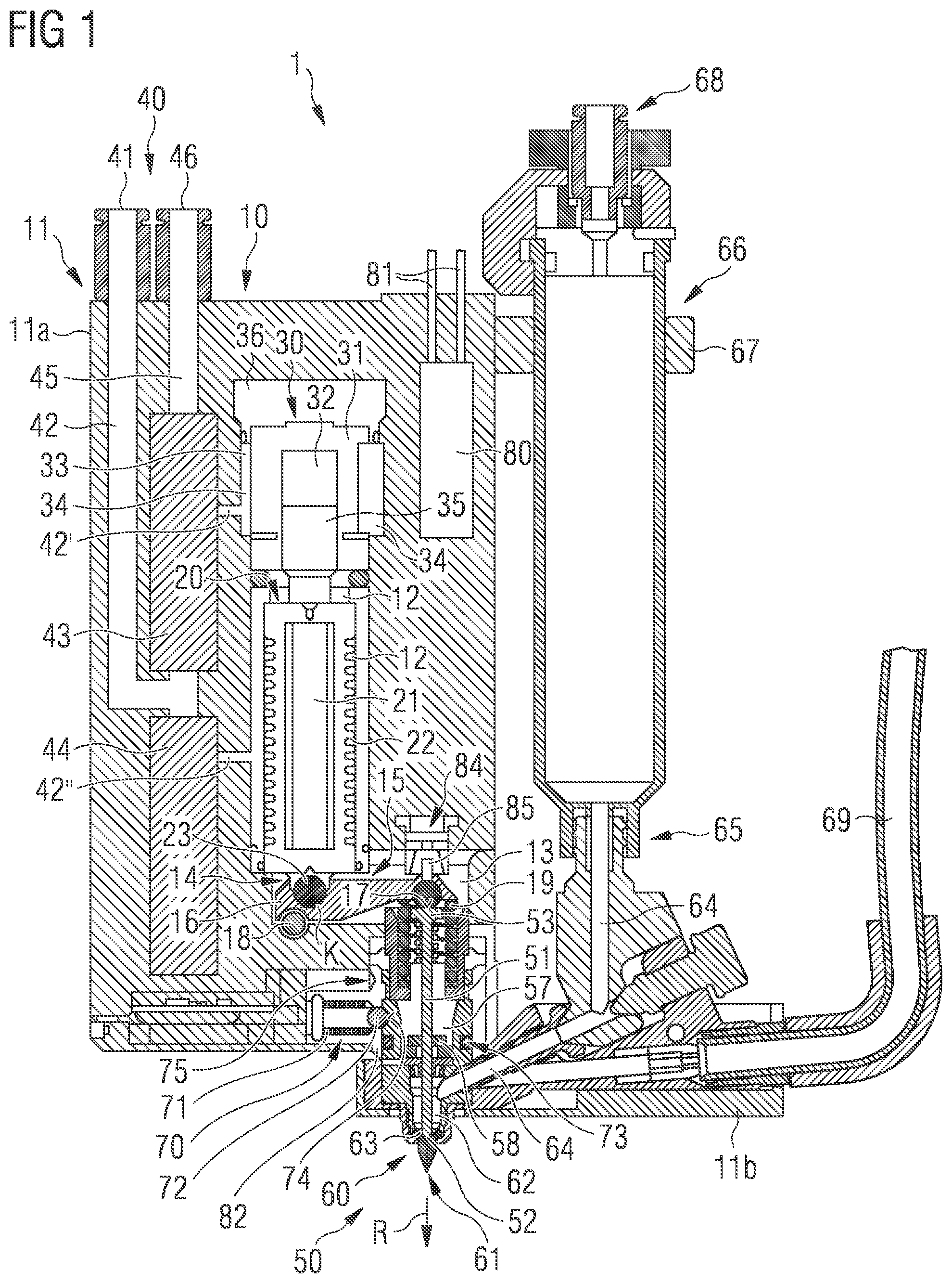 Patent US12551917 Figure 1 – Dosing system having an adjustable actuator