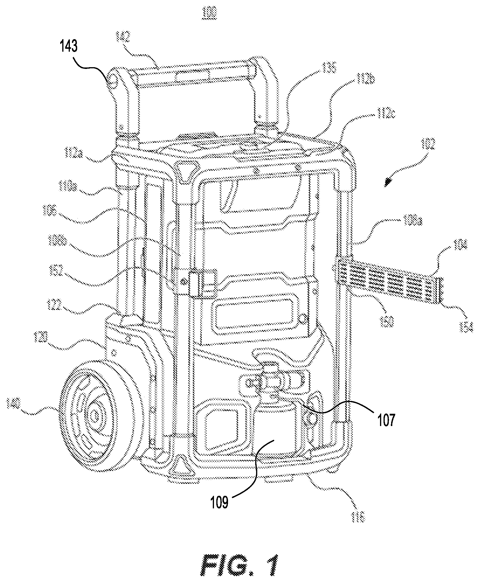 Patent US12551932 Figure 1 – Pressure washer with a movable crossbar
