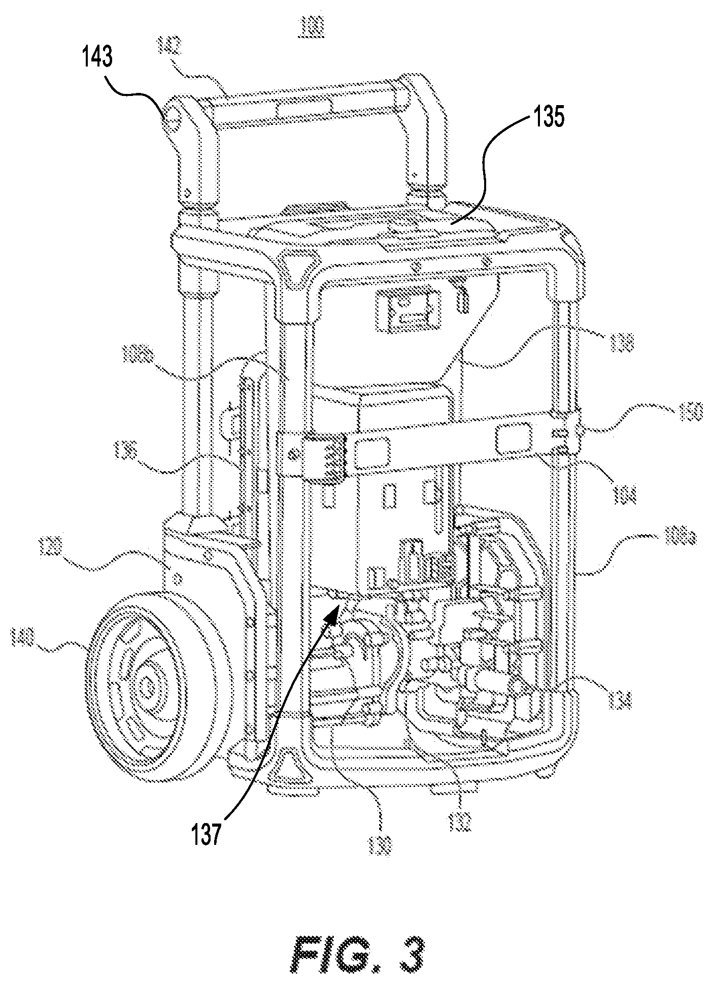 Patent US12551932 Figure 3 – Pressure washer with a movable crossbar