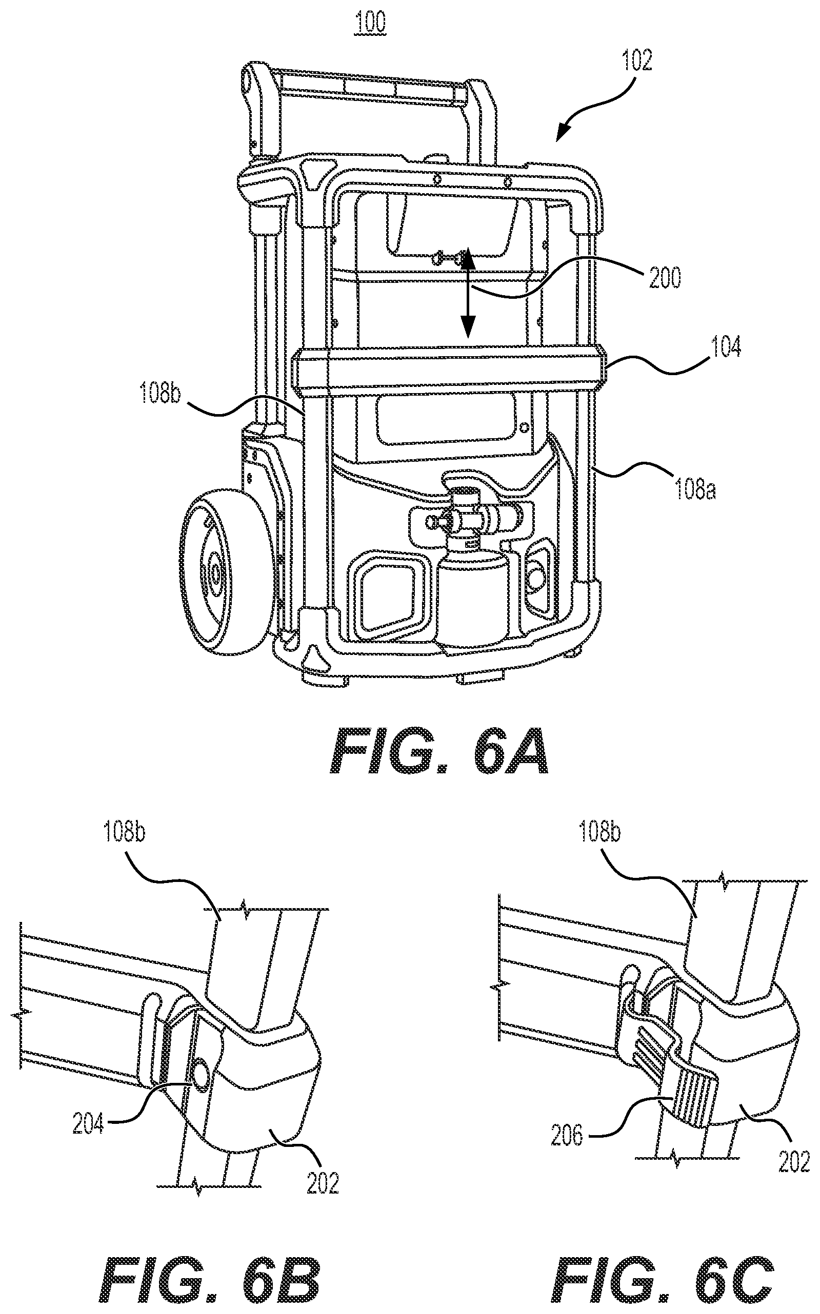 Patent US12551932 Figure 6 – Pressure washer with a movable crossbar