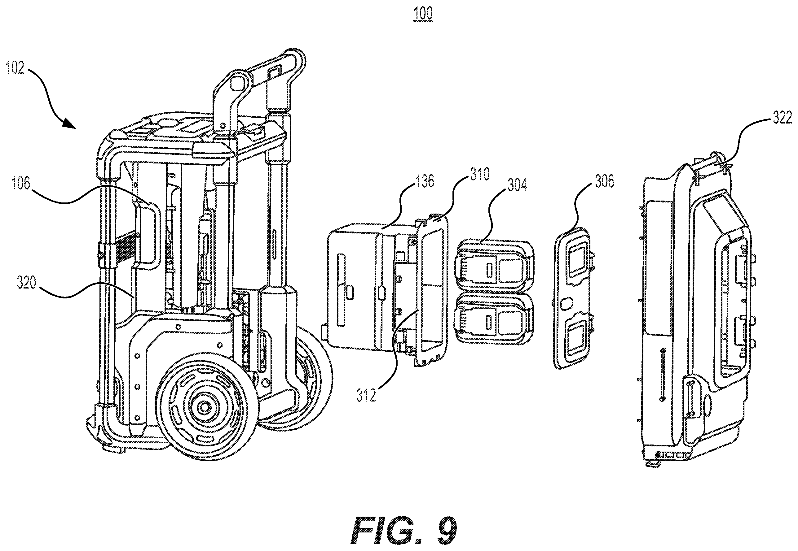 Patent US12551932 Figure 9 – Pressure washer with a movable crossbar