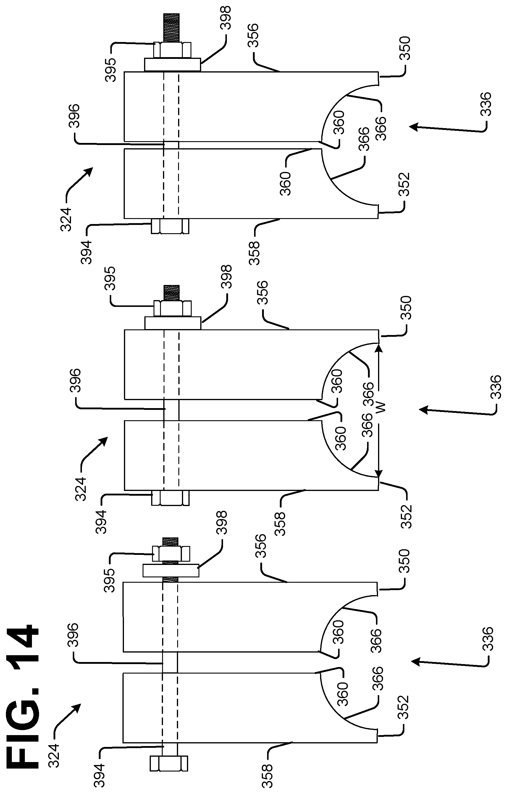Patent US12551940 Figure 8 – Width-expandable shoe with spacing preset for conduit bending apparatus and an associated method