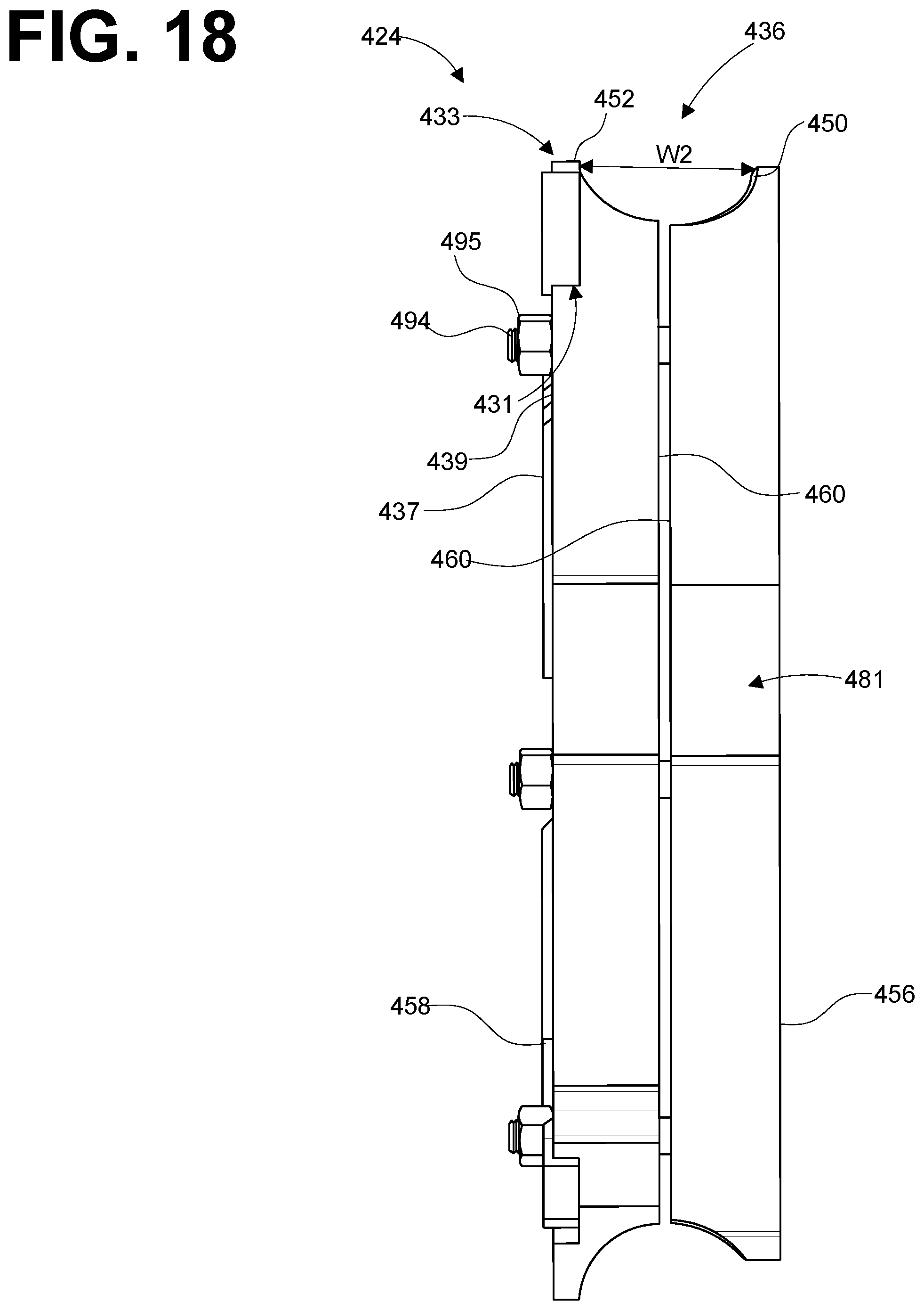 Patent US12551940 Figure 13 – Width-expandable shoe with spacing preset for conduit bending apparatus and an associated method