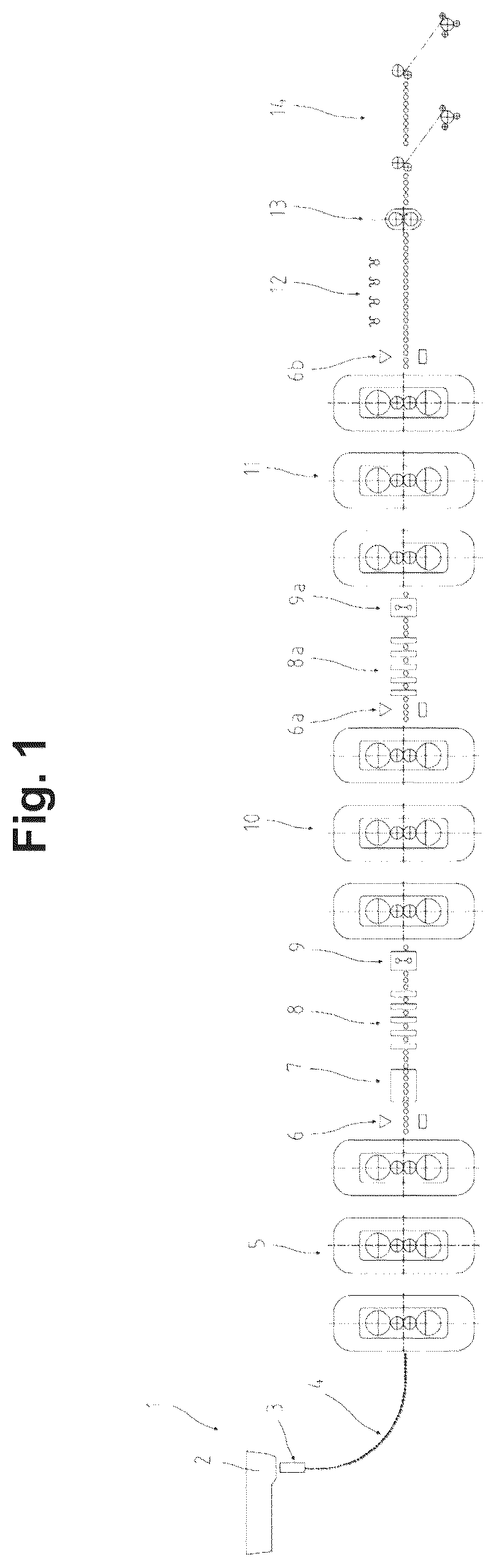 Patent US12551943 Figure 1 – Casting-rolling integrated plant for producing a hot-rolled finished strip from a steel melt