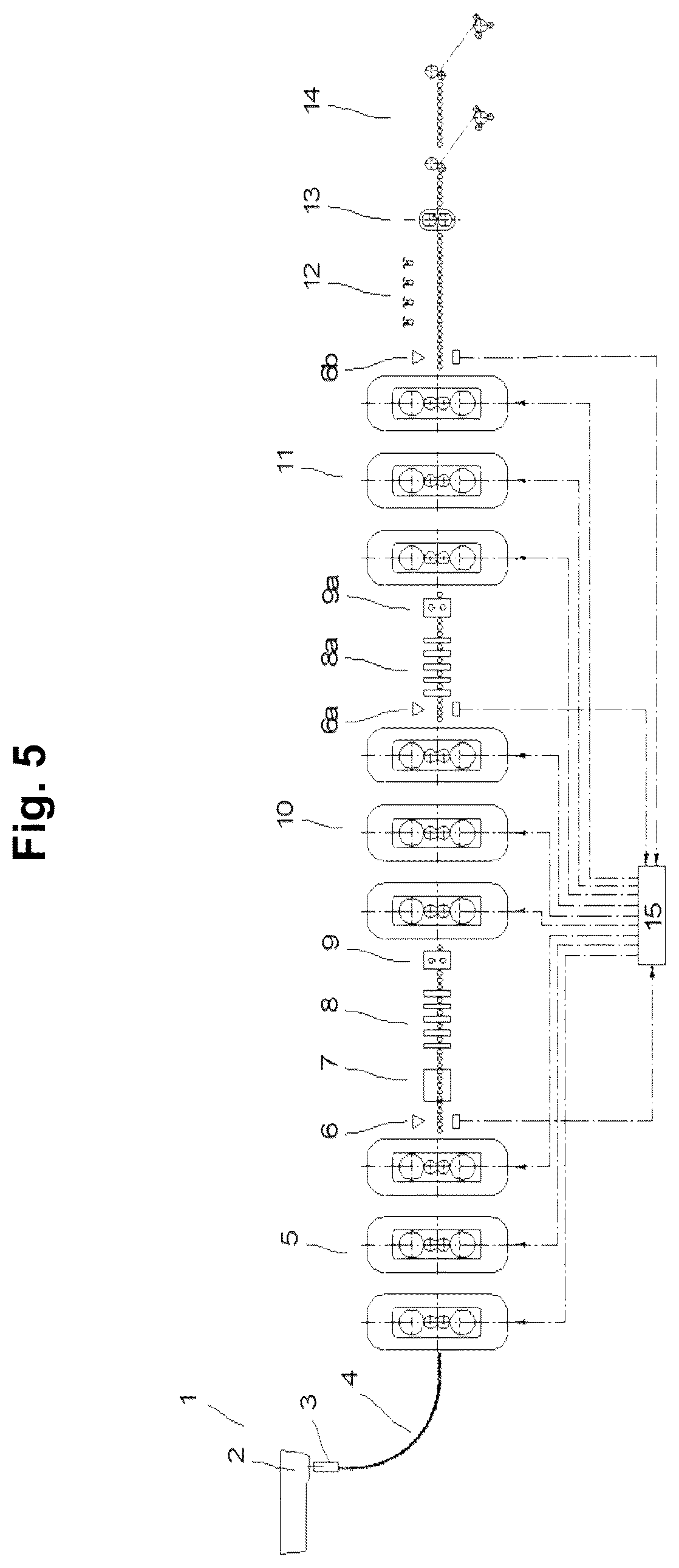Patent US12551943 Figure 4 – Casting-rolling integrated plant for producing a hot-rolled finished strip from a steel melt