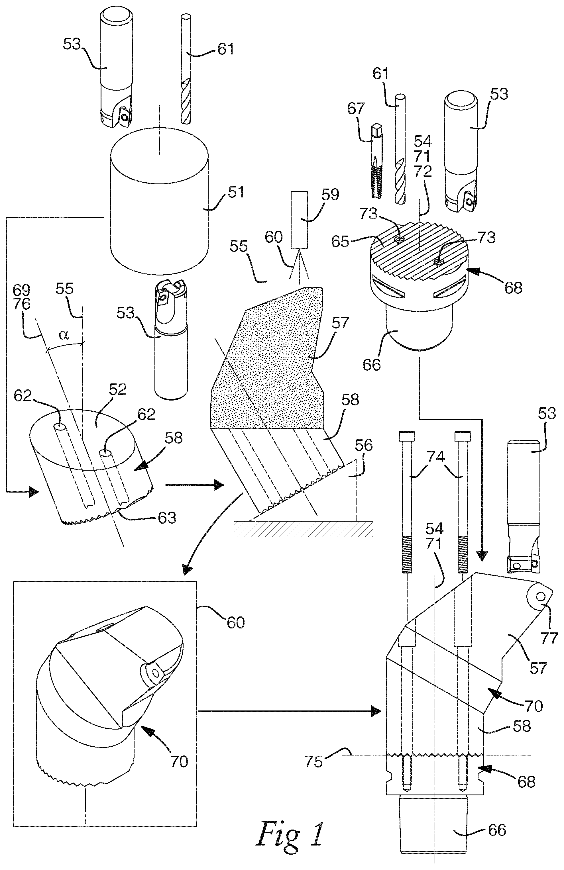 Patent US12551948 Figure 1 – Method for producing a tool part and such a tool part