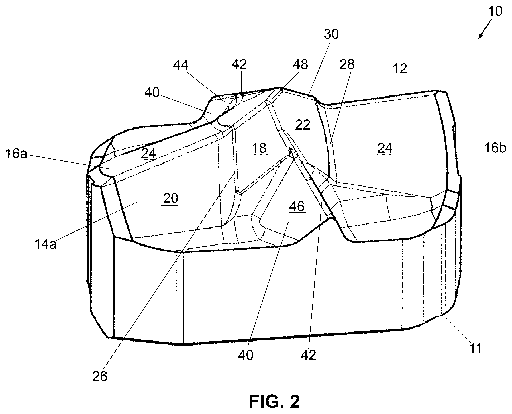 Patent US12551954 Figure 2 – One-piece cutting head for a drill bit