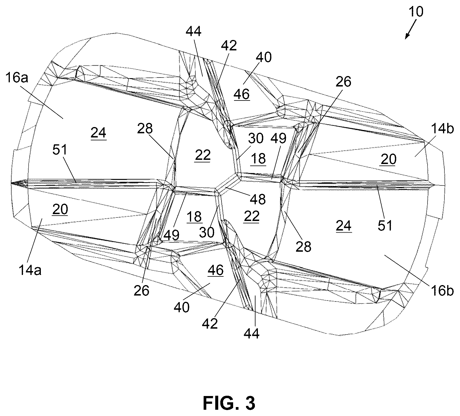 Patent US12551954 Figure 3 – One-piece cutting head for a drill bit