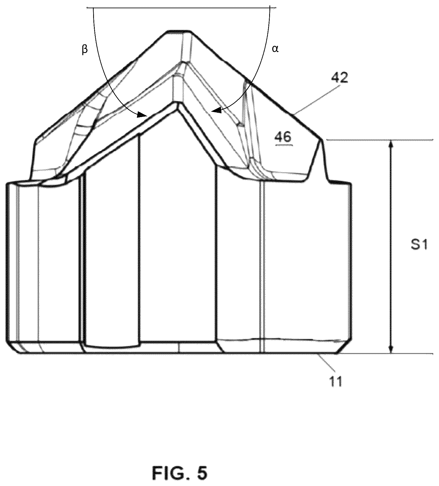 Patent US12551954 Figure 5 – One-piece cutting head for a drill bit