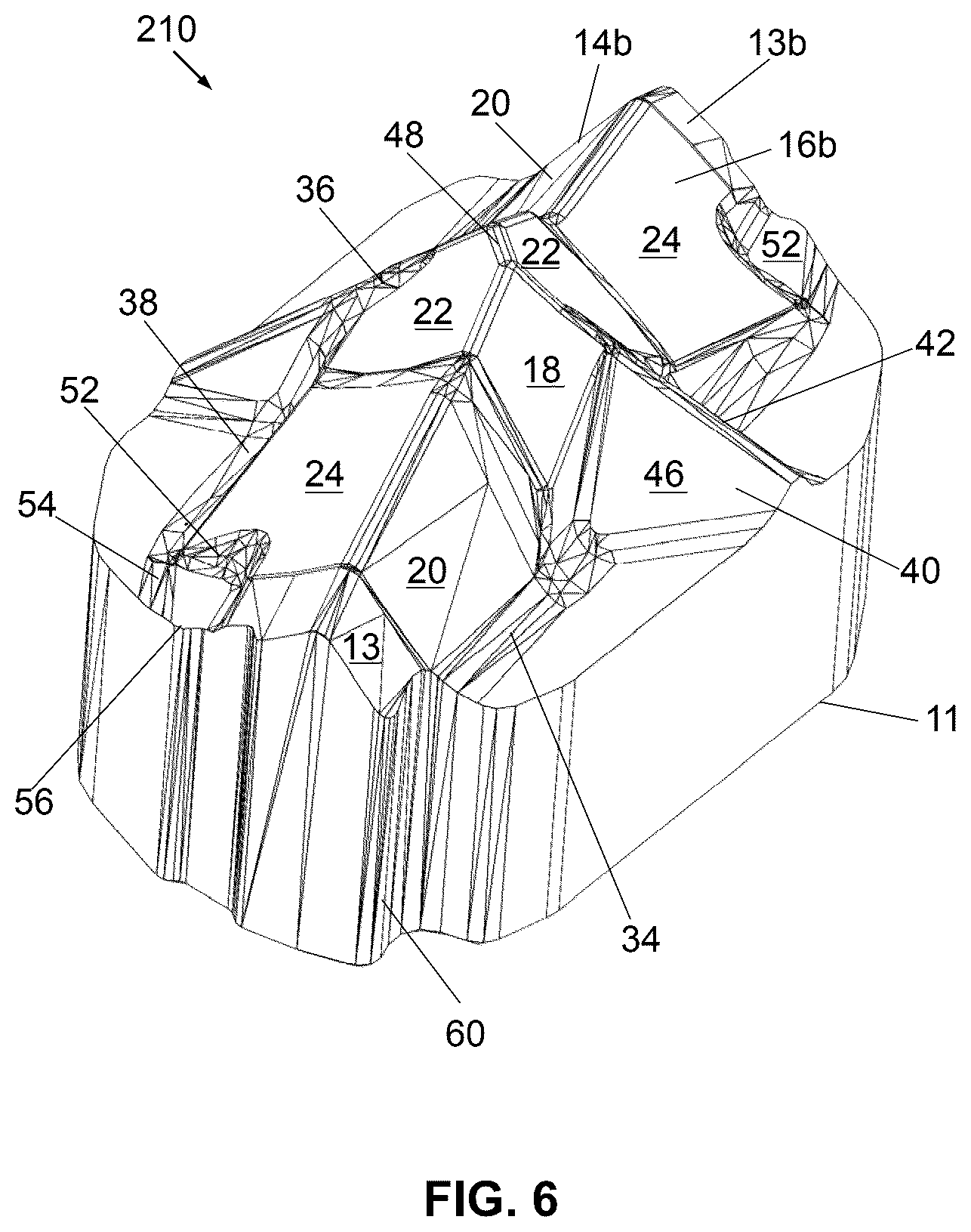 Patent US12551954 Figure 6 – One-piece cutting head for a drill bit
