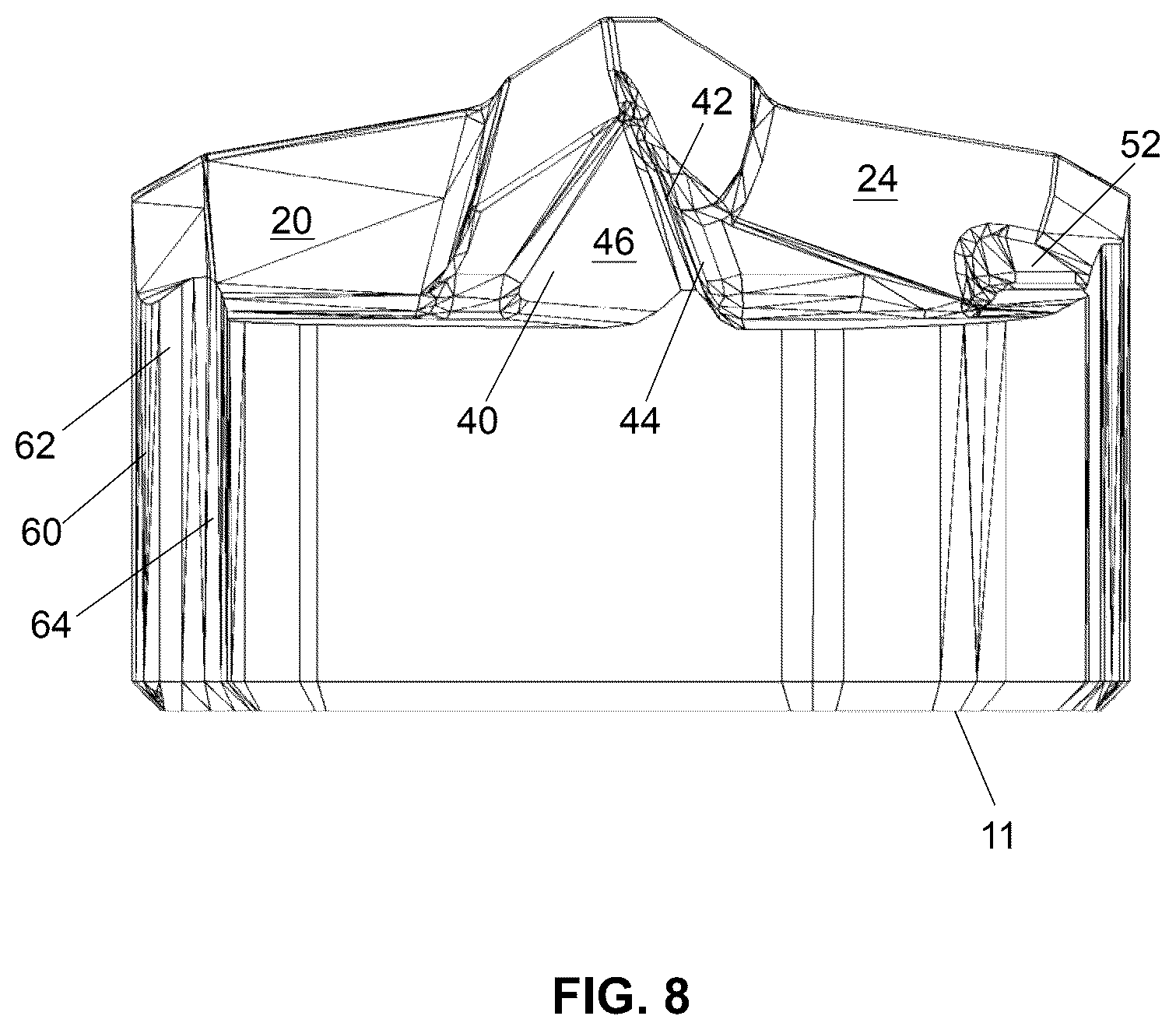 Patent US12551954 Figure 8 – One-piece cutting head for a drill bit