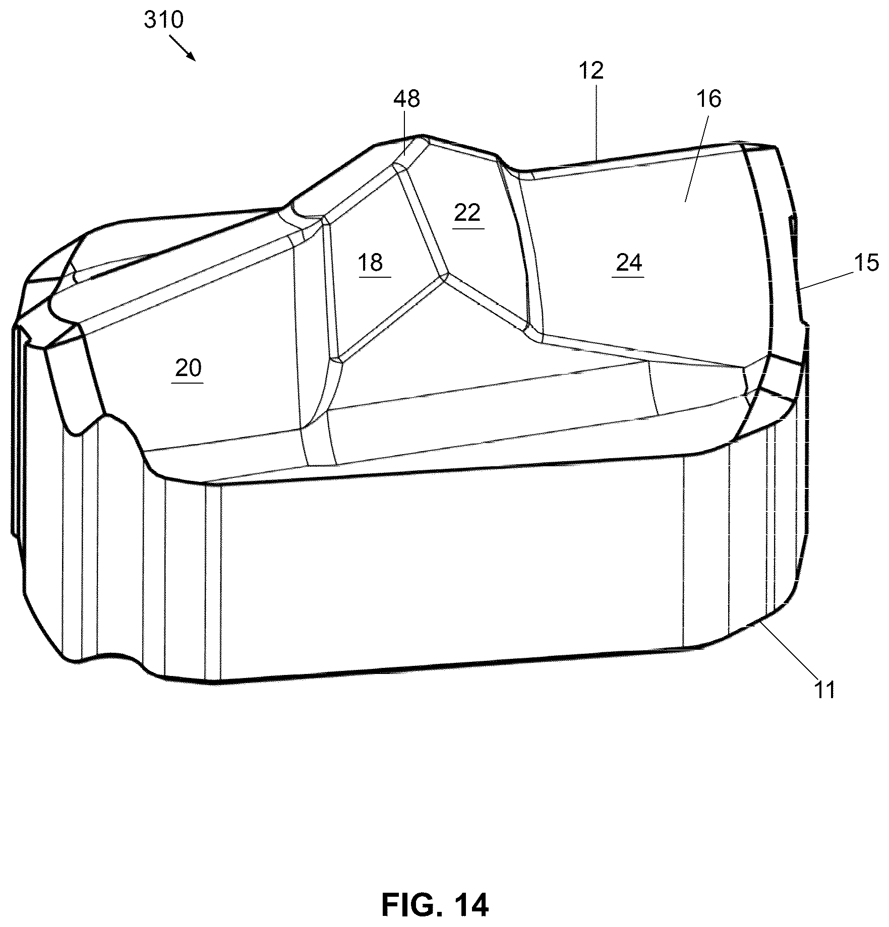 Patent US12551954 Figure 14 – One-piece cutting head for a drill bit