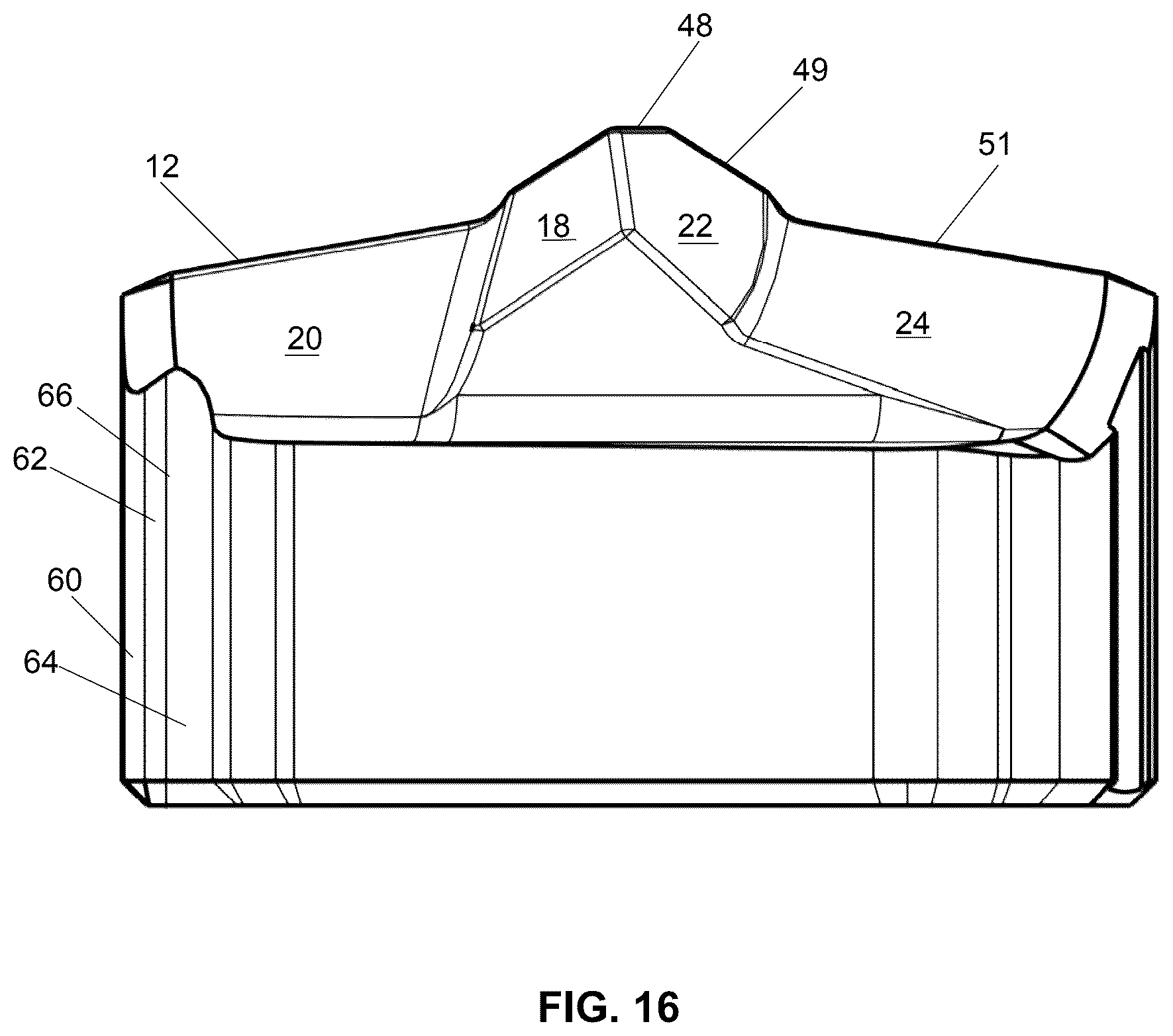 Patent US12551954 Figure 16 – One-piece cutting head for a drill bit