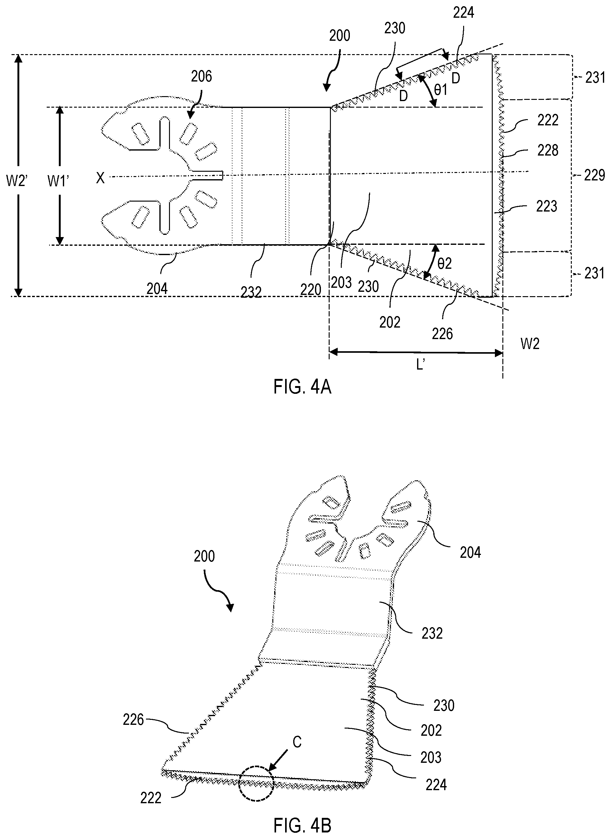 Patent US12551955 Figure 5 – Accessories for oscillating power tools