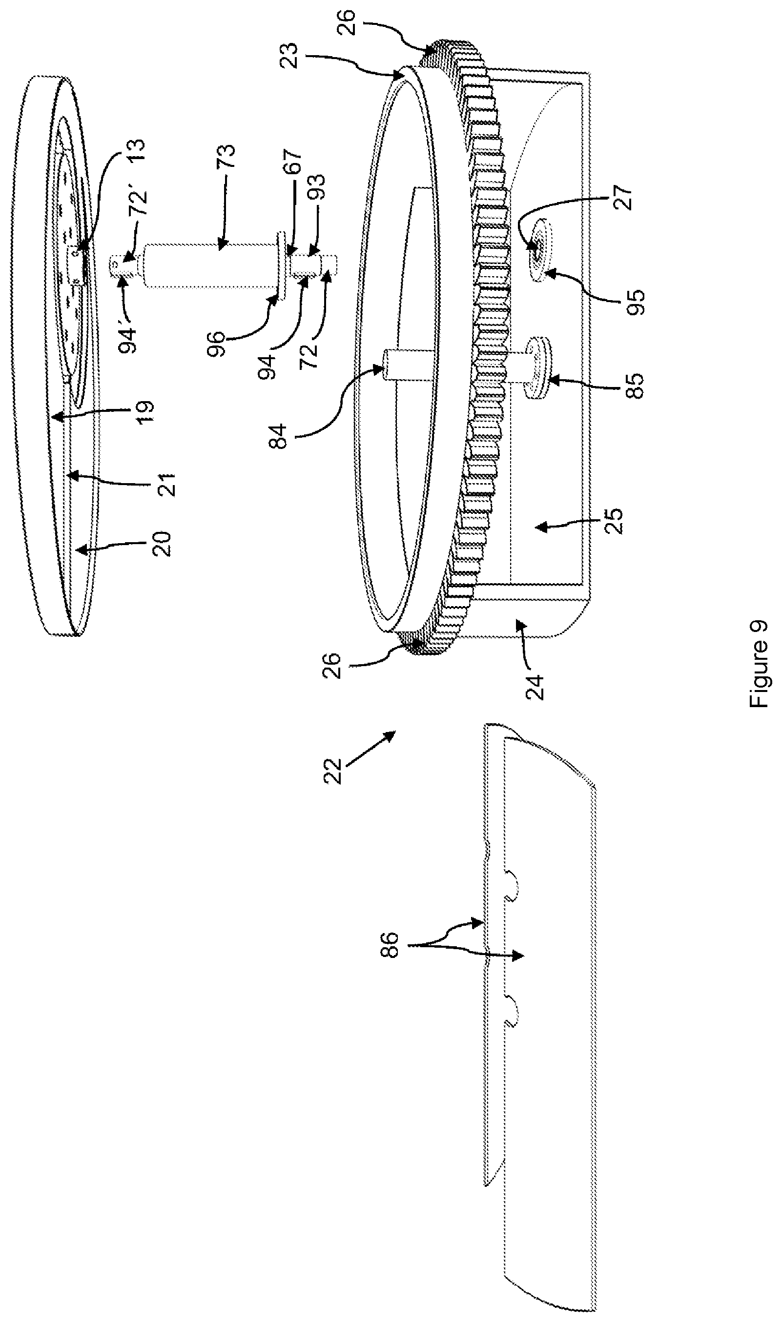 Patent US12551956 Figure 9 – Circular blade and device for cutting ice tubes