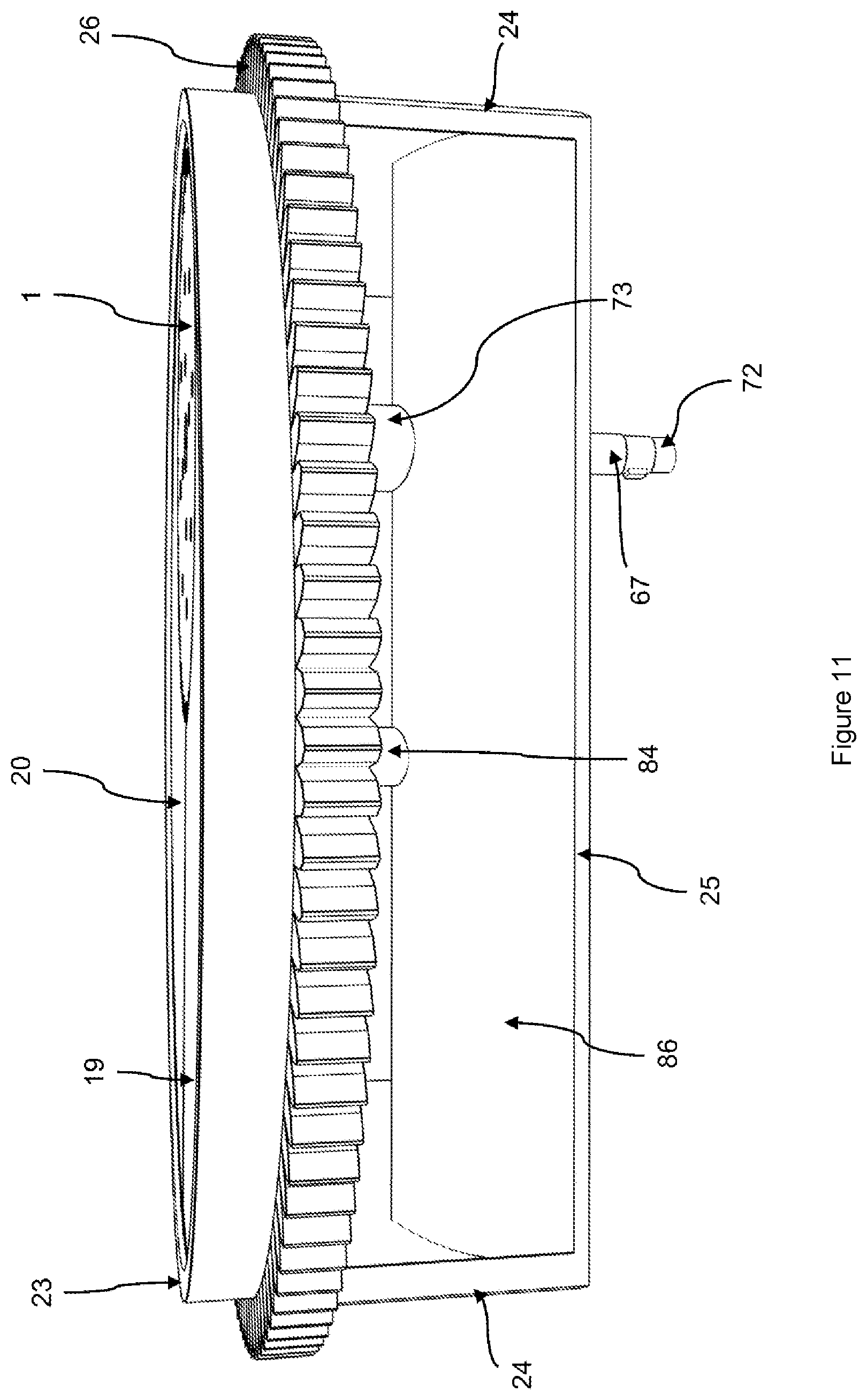 Patent US12551956 Figure 11 – Circular blade and device for cutting ice tubes