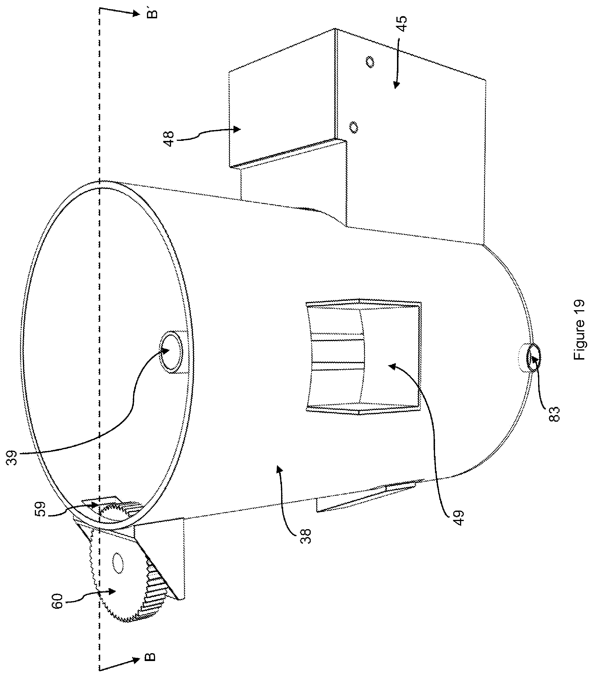 Patent US12551956 Figure 19 – Circular blade and device for cutting ice tubes