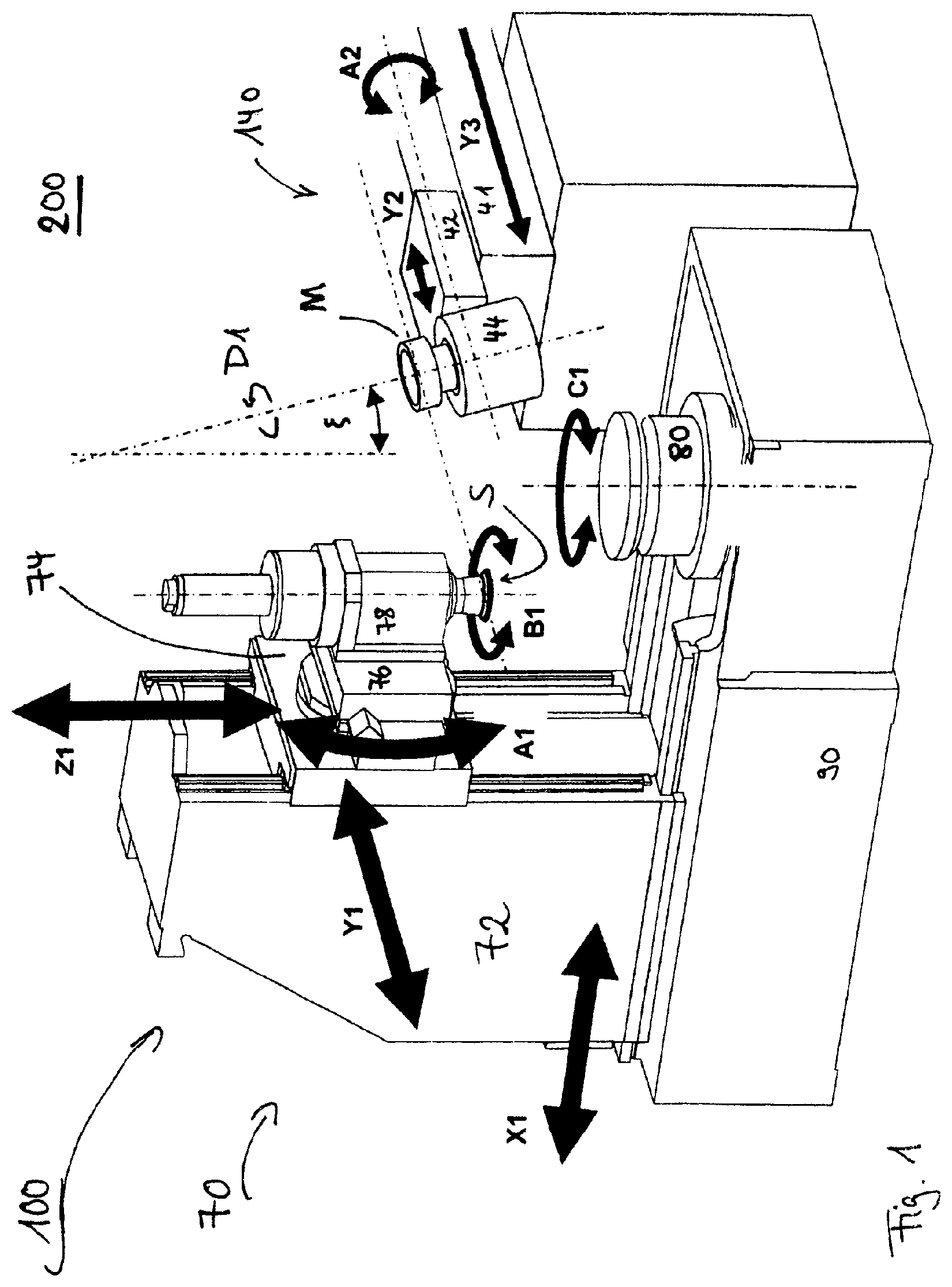 Patent US12551958 Figure 1 – Method for producing or machining, by cutting, an identical set of teeth on each of a plurality of workpieces, and machine group and control program therefor