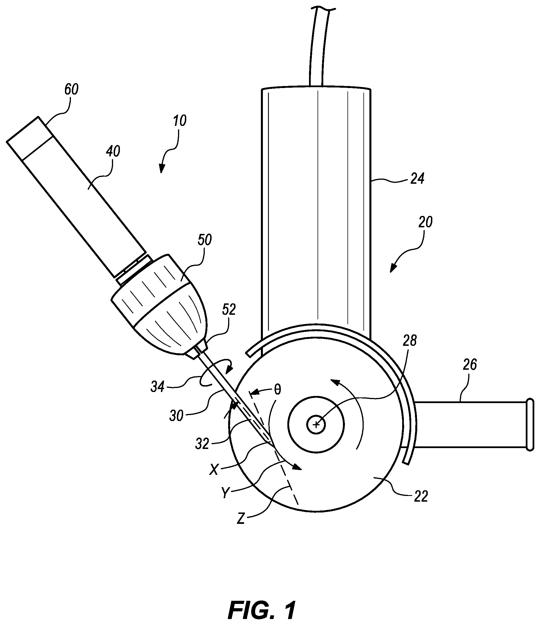 Patent US12551965 Figure 1 – Tool for holding a tungsten electrode during sharpening