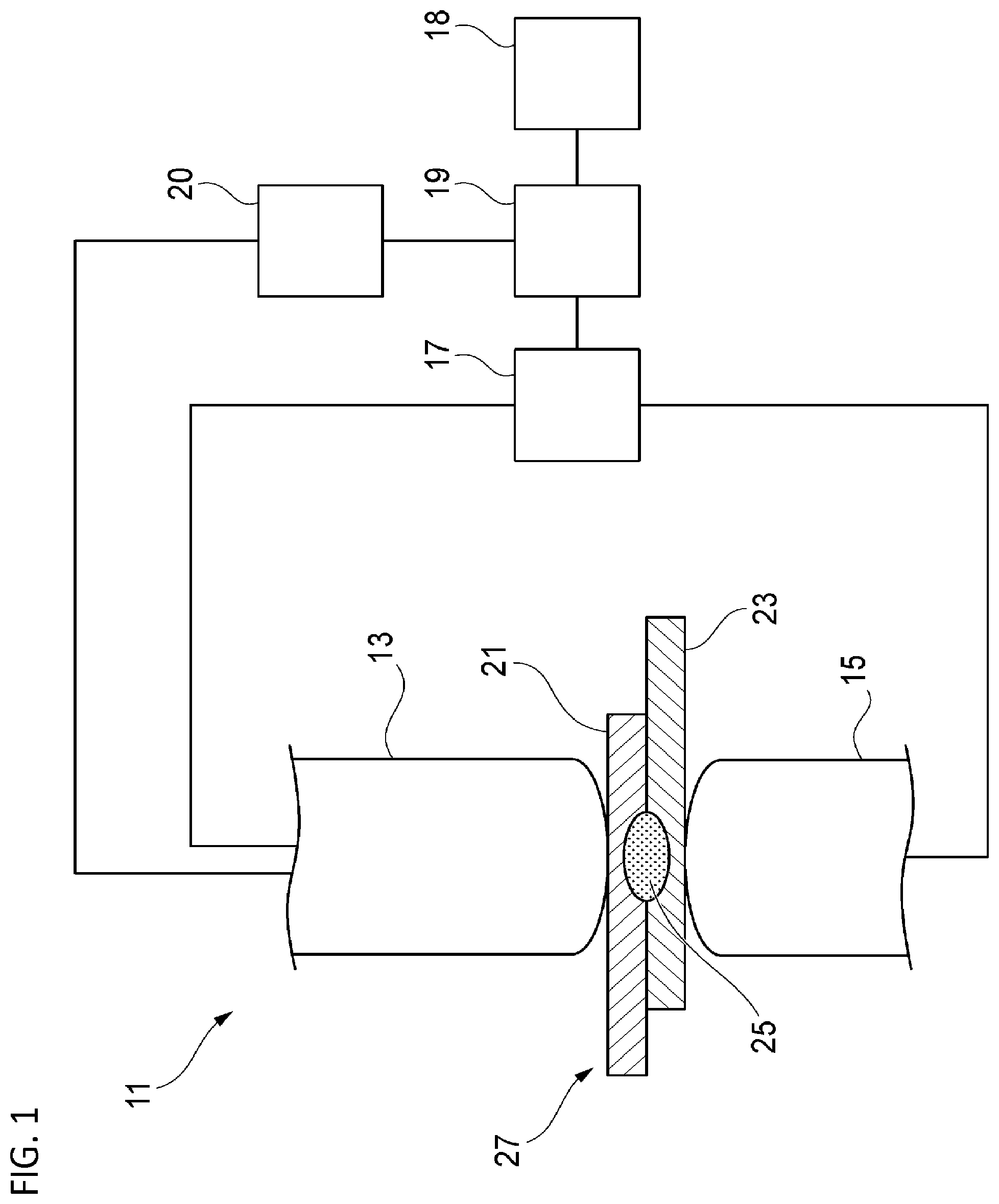 Patent US12551966 — Resistance spot welding method of aluminum material, control device of resistance spot welding of aluminum material, and resistance spot welding machine — Figure 1