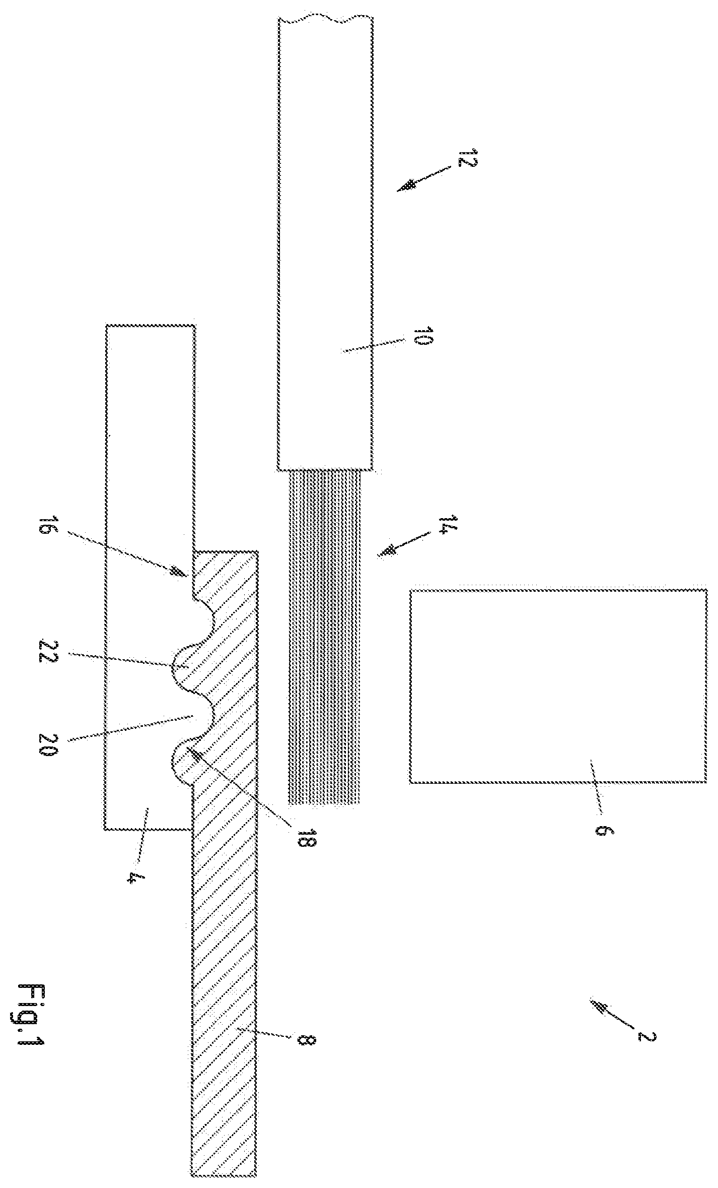 Patent US12551969 Figure 1 – Welding device and welding method for producing a material bond connection between a conductor and a connecting part