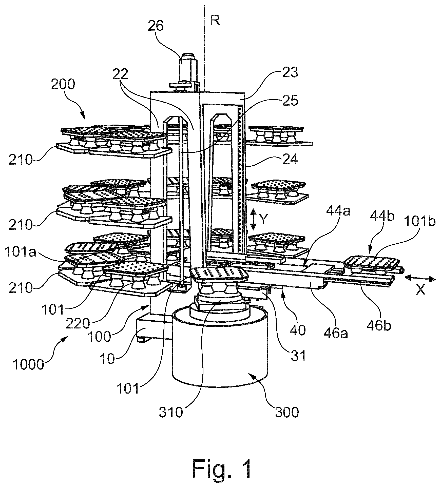 Patent US12551977 — Handling system and handling device for handling workpiece pallets — Figure 1