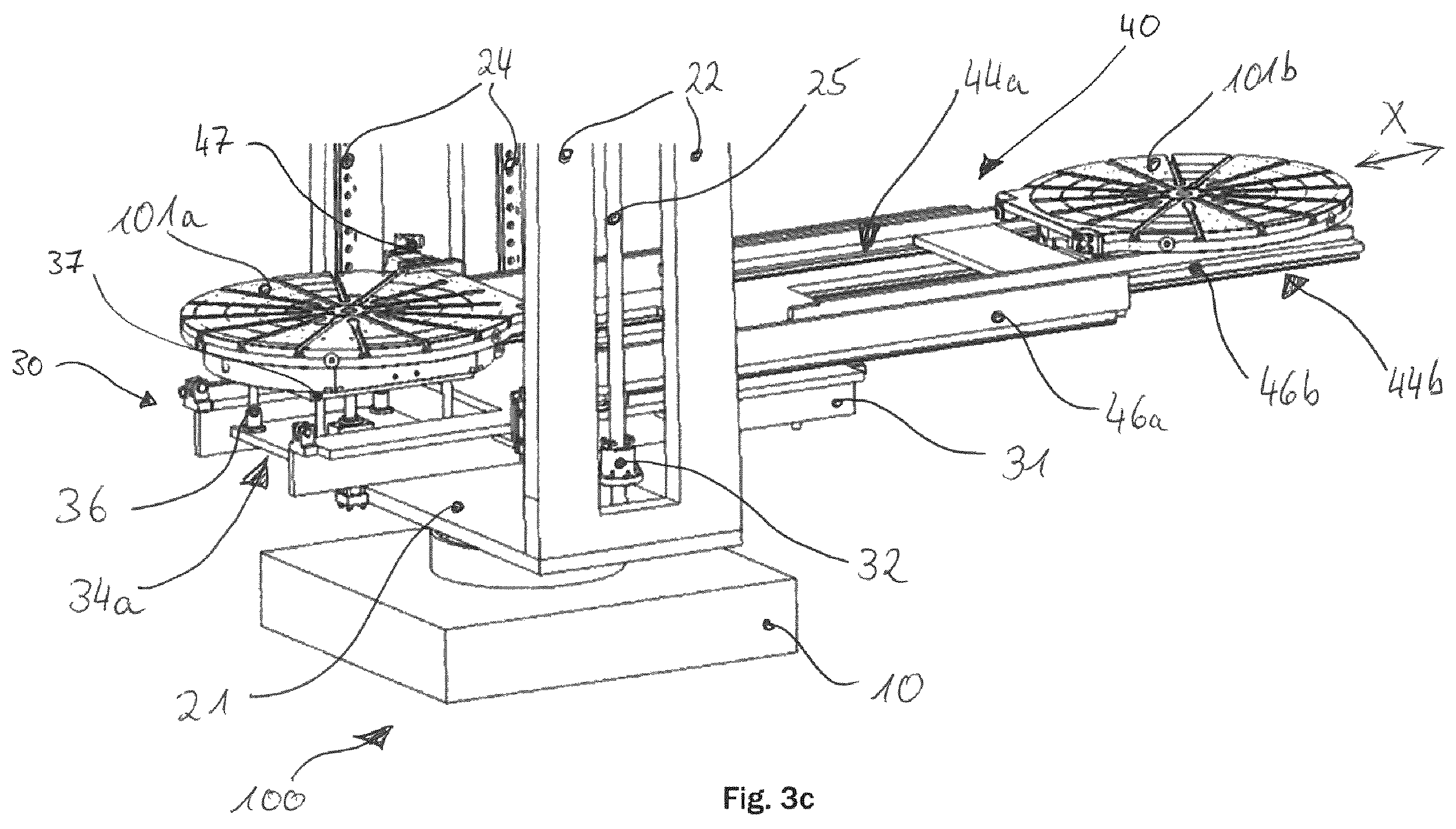 Patent US12551977 Figure 4 – Handling system and handling device for handling workpiece pallets