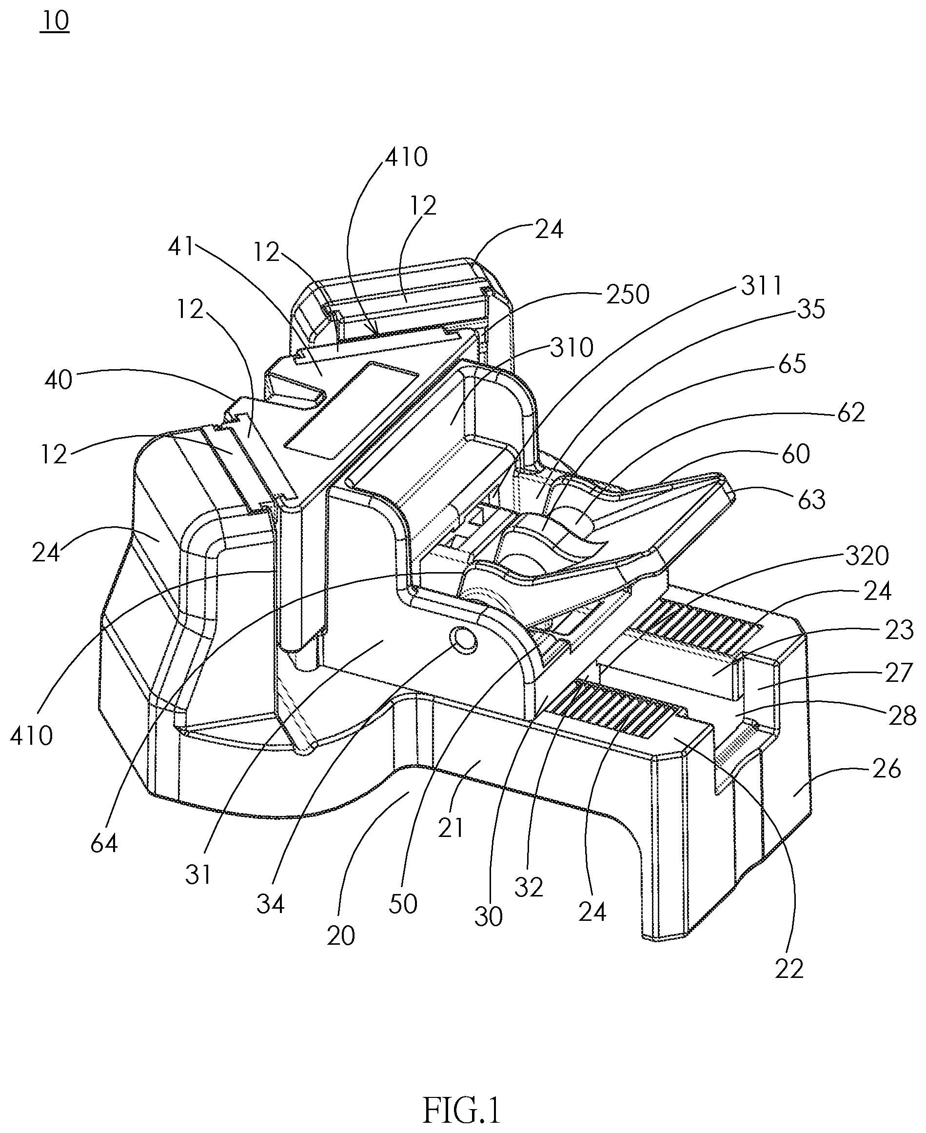 Patent US12551987 Figure 1 – Corner clamp for woodworking