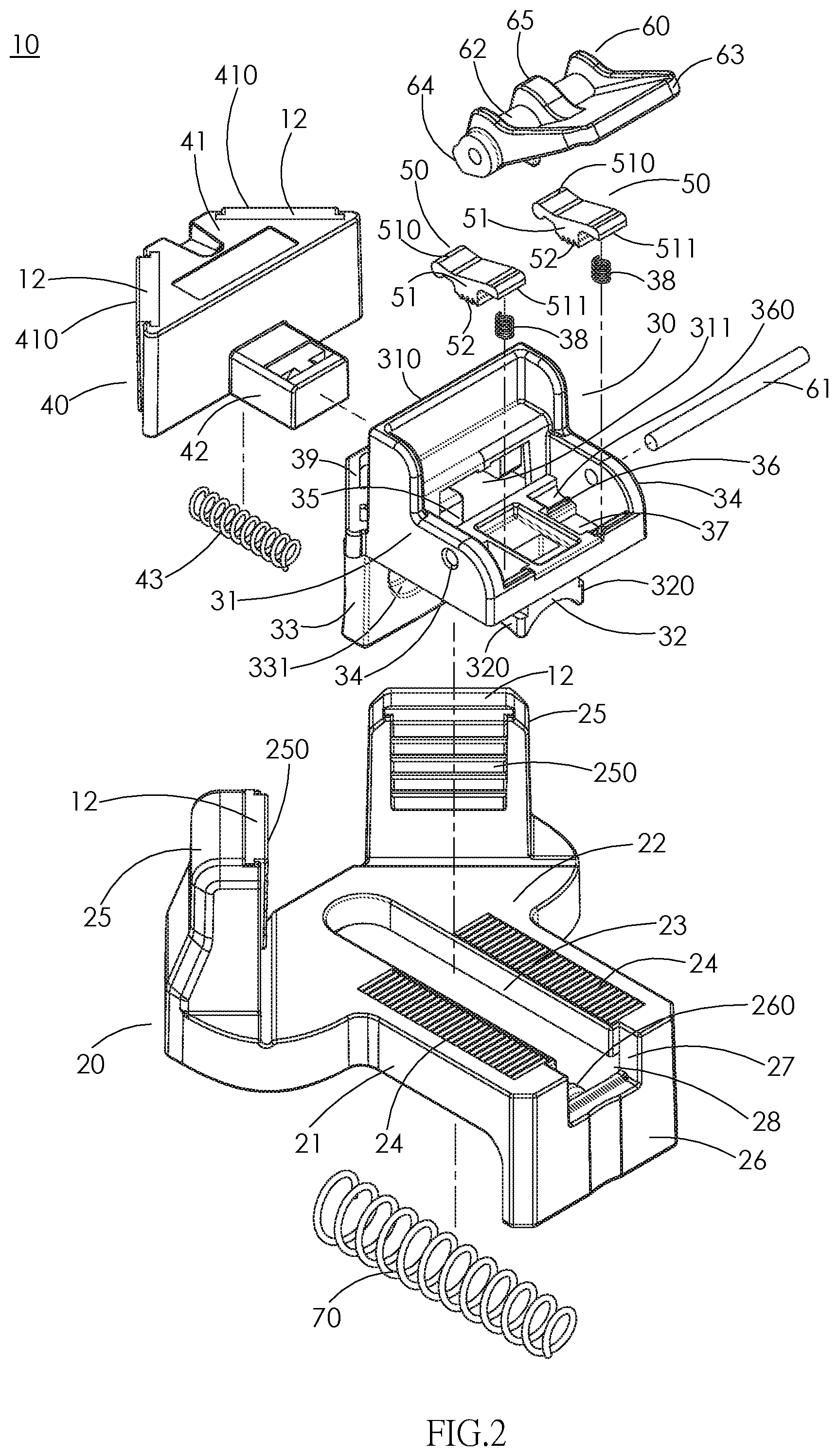 Patent US12551987 Figure 2 – Corner clamp for woodworking
