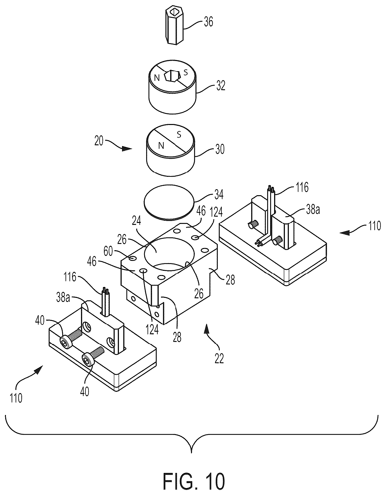 Patent US12551988 Figure 10 – Magnetic coupling device with at least one of a sensor arrangement and a degauss capability