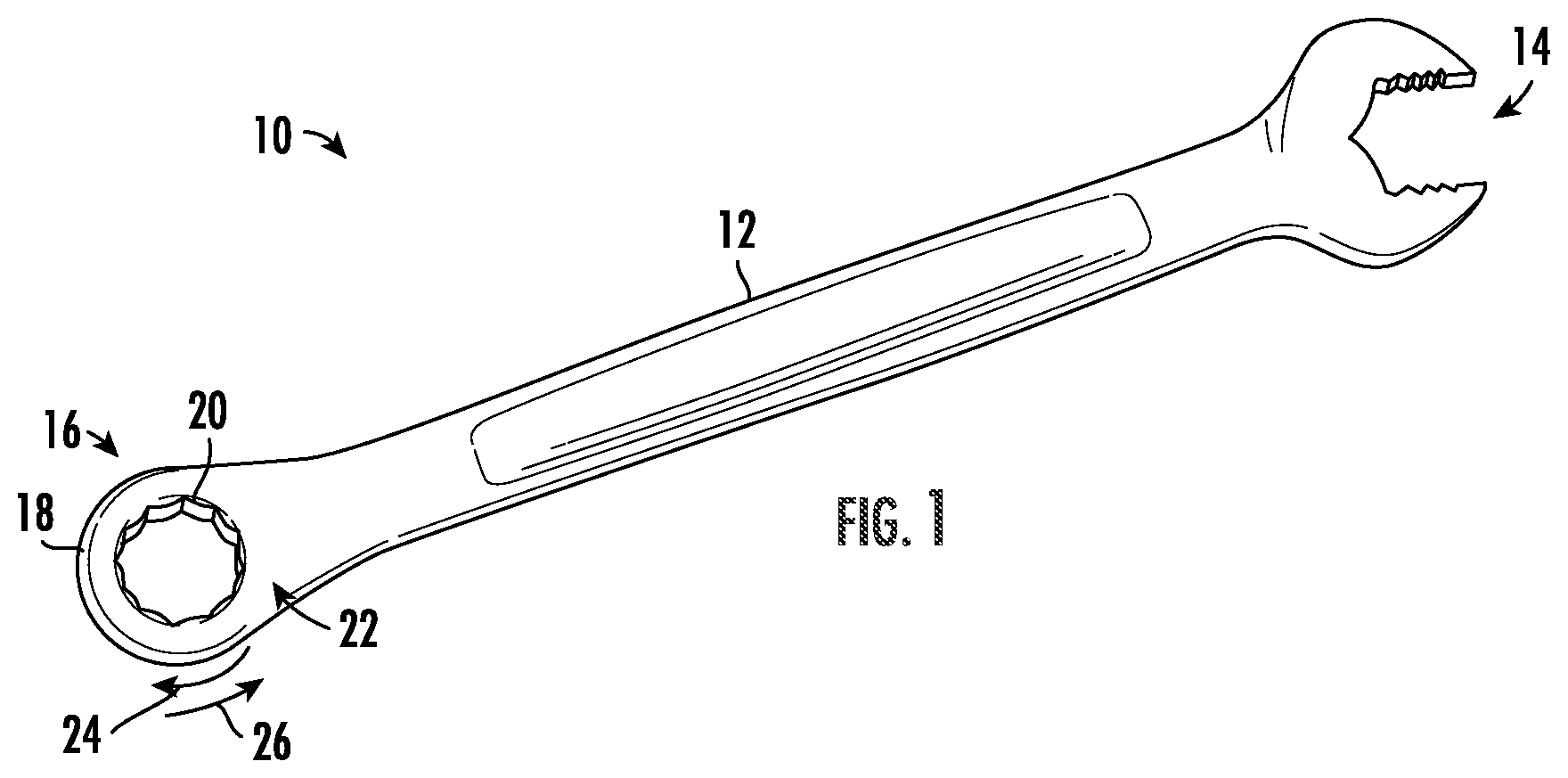 Patent US12551991 Figure 1 – Tool with ratchet mechanism