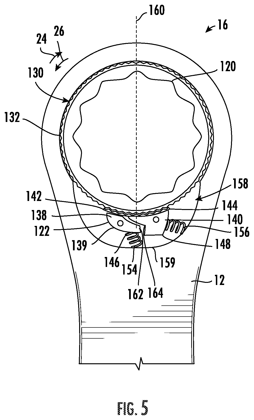 Patent US12551991 Figure 4 – Tool with ratchet mechanism