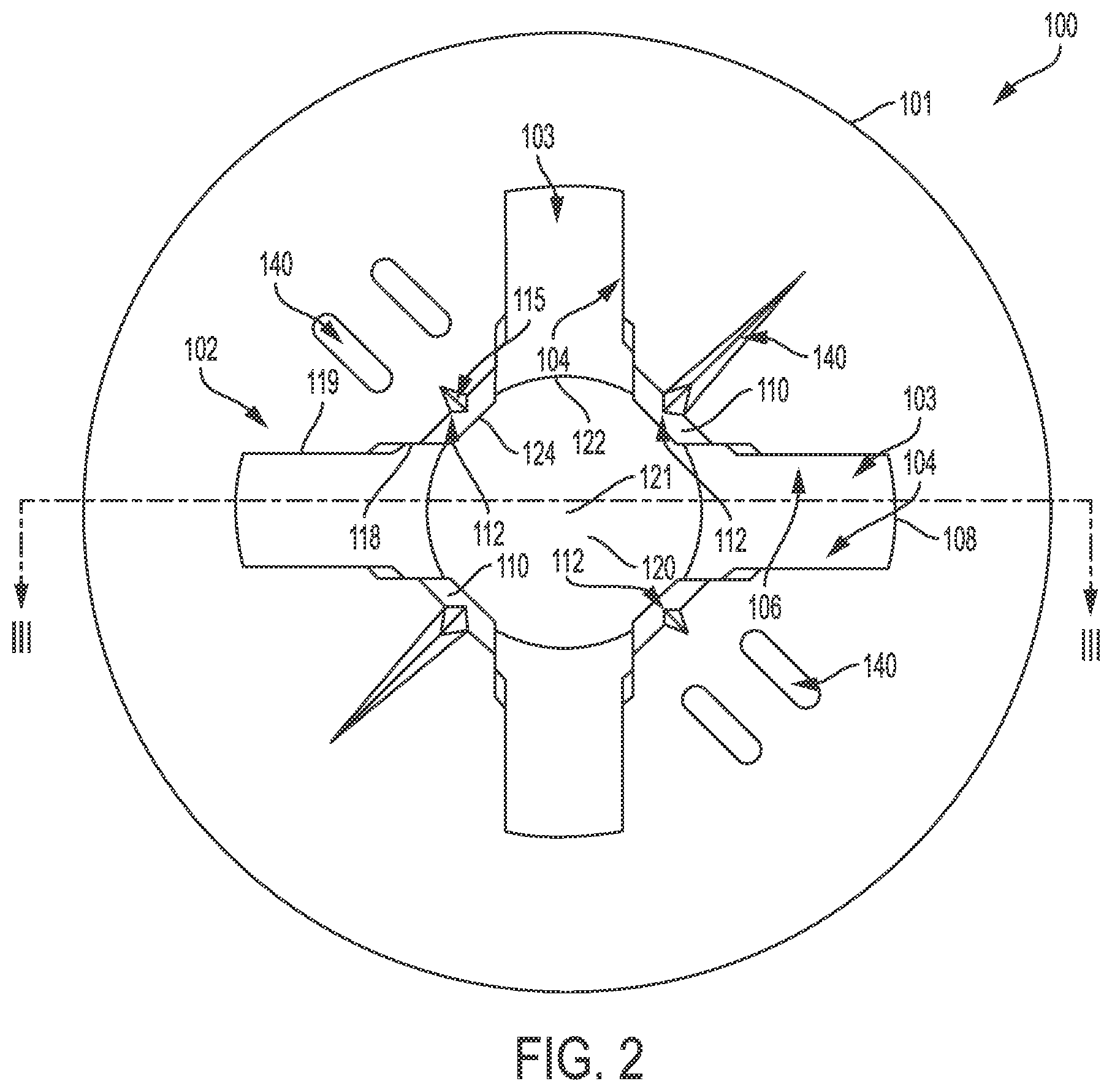 Patent US12551992 Figure 2 – Fastener system with stabilizer ribs and square drive